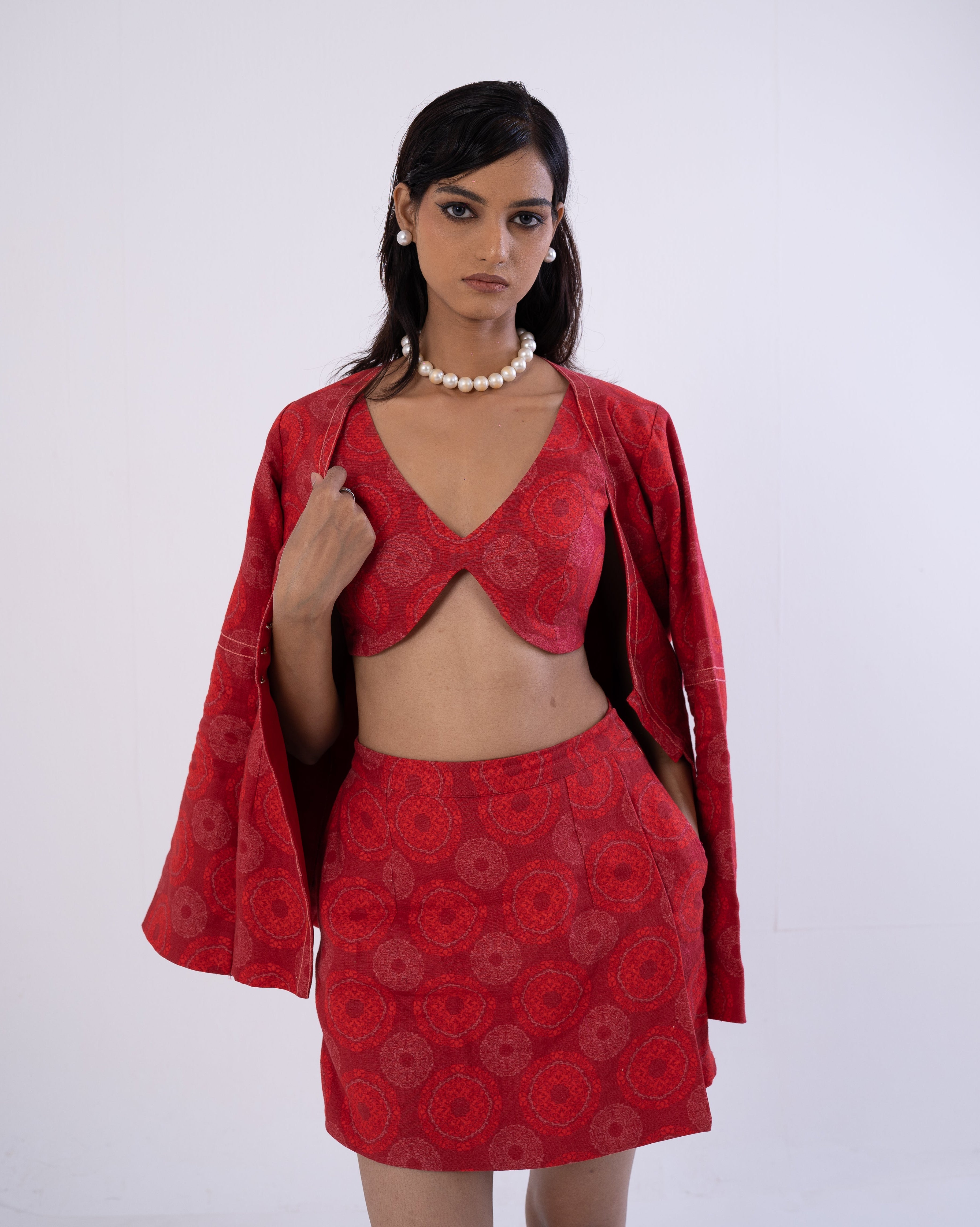 Tailored Three-piece skirt suit