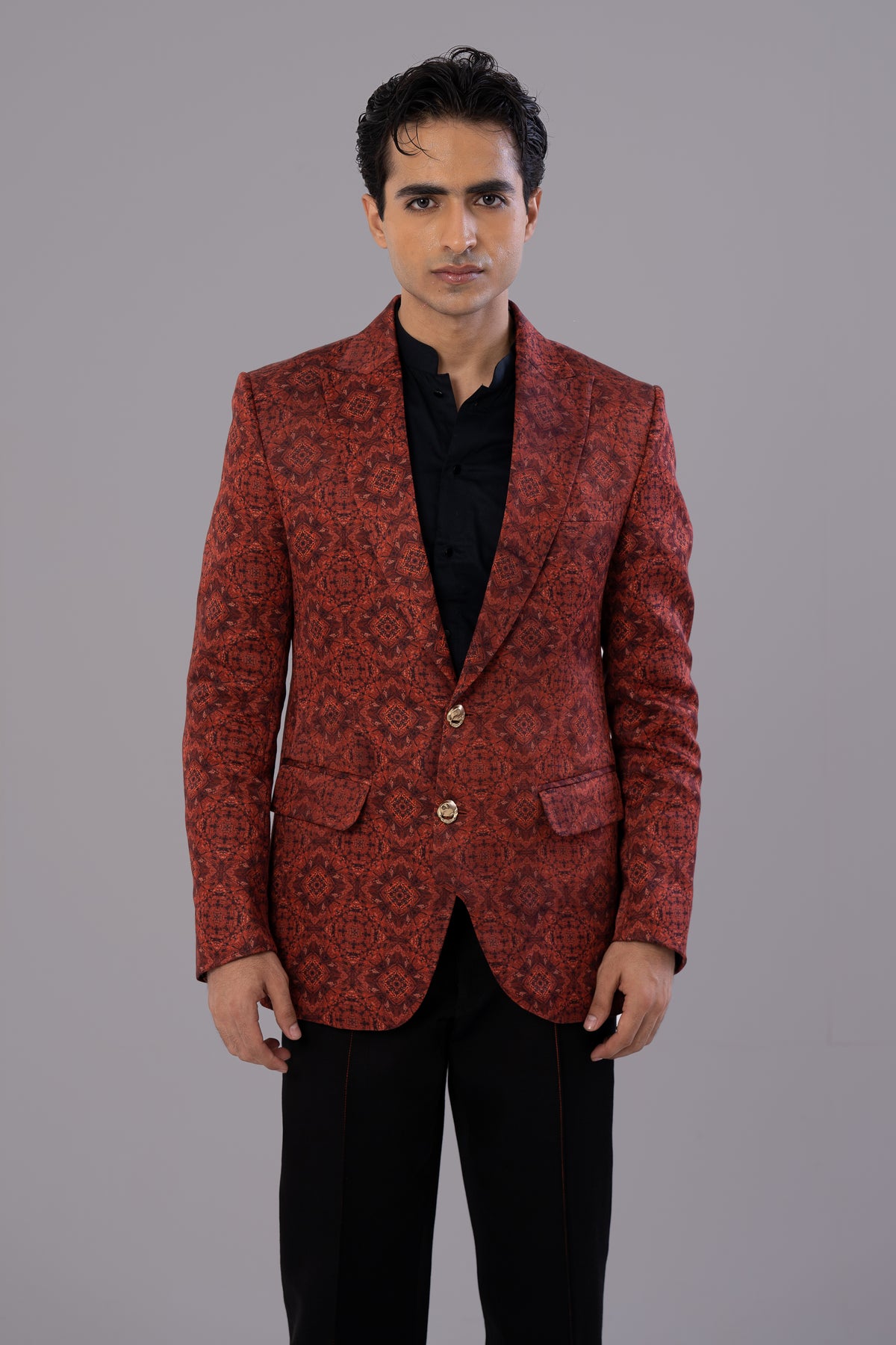 Mystic Rust and Black Pintuck Suit Set