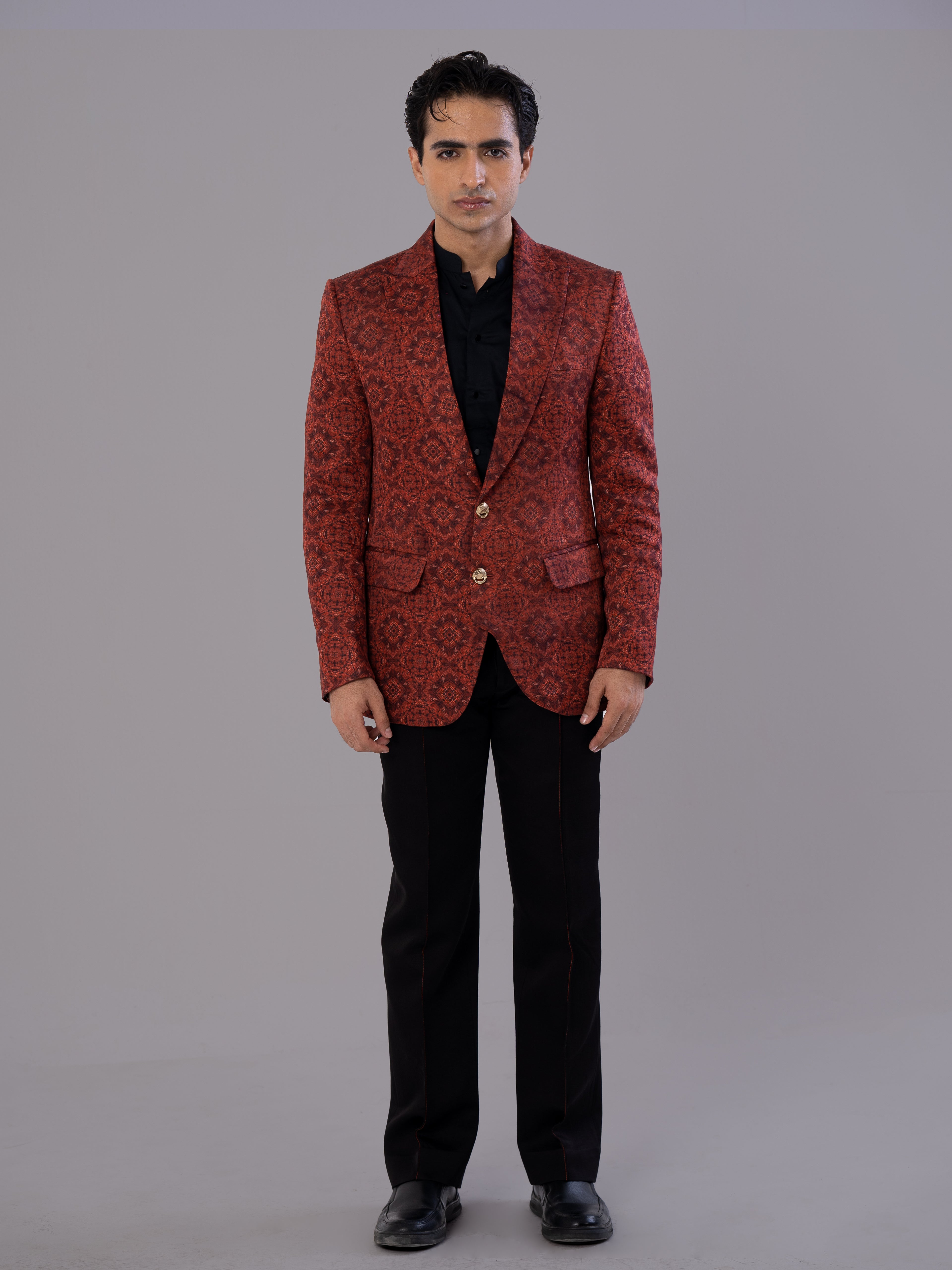 Mystic Rust and Black Pintuck Suit Set