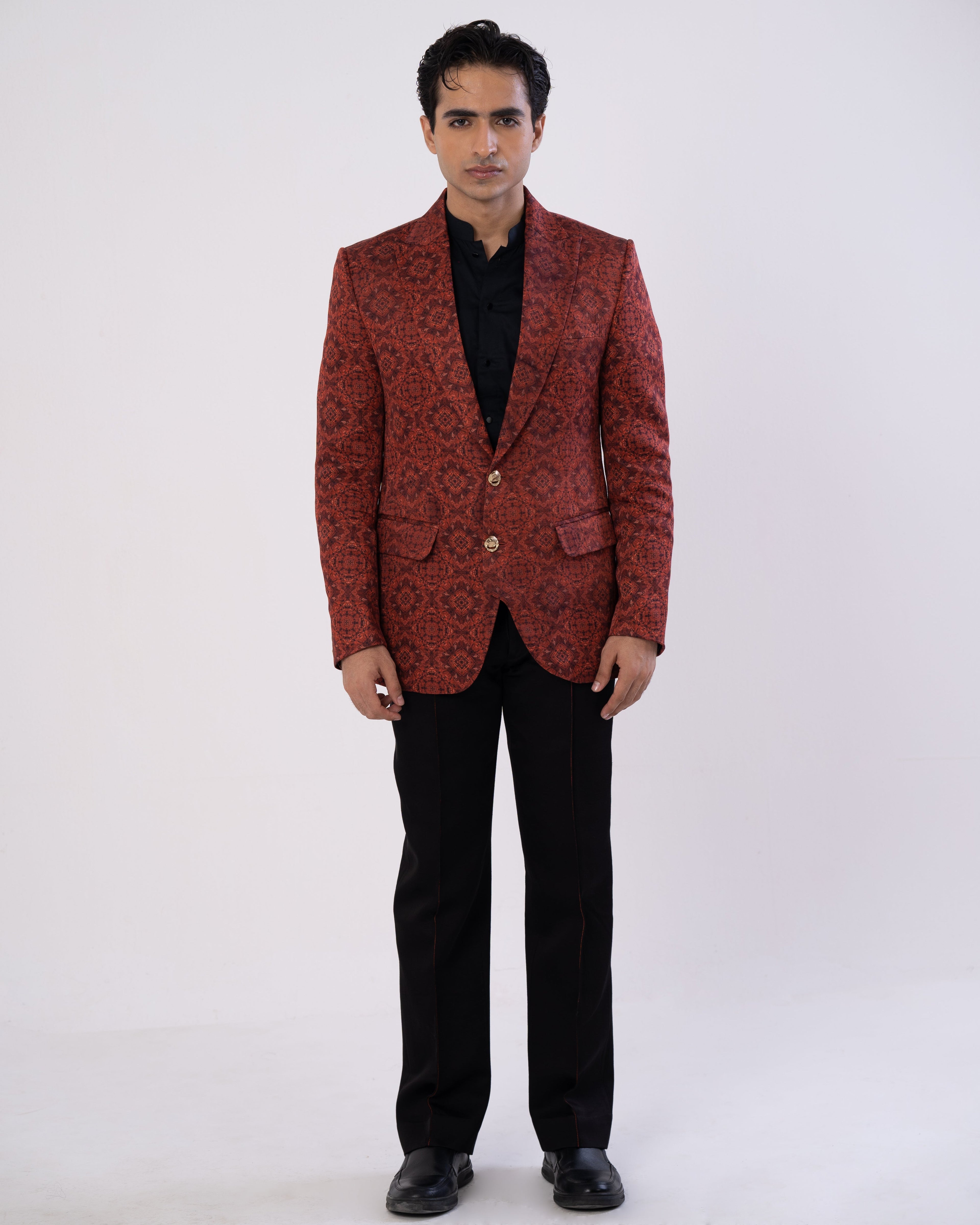 Mystic Rust and Black Pintuck Suit Set