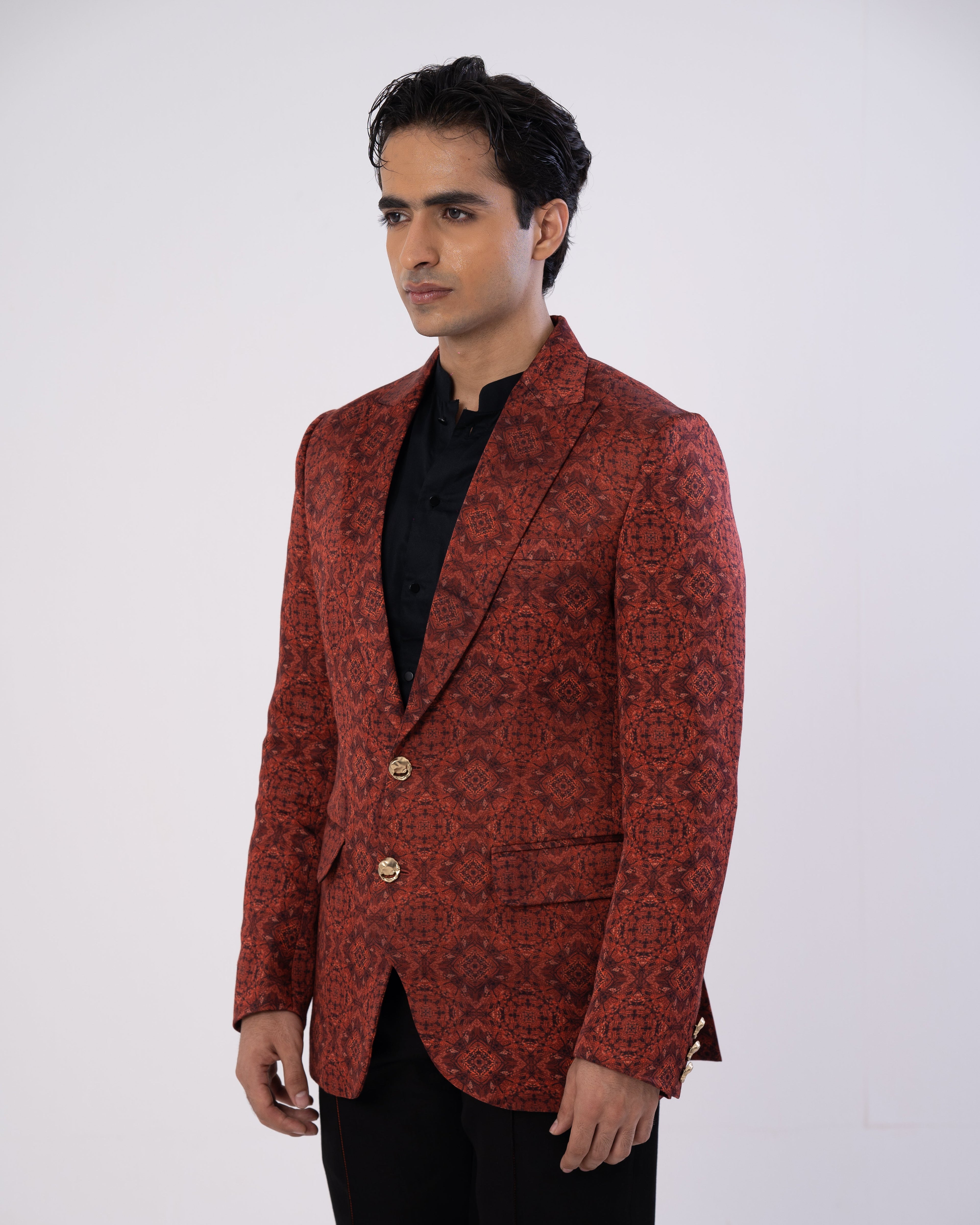 Mystic Rust and Black Pintuck Suit Set
