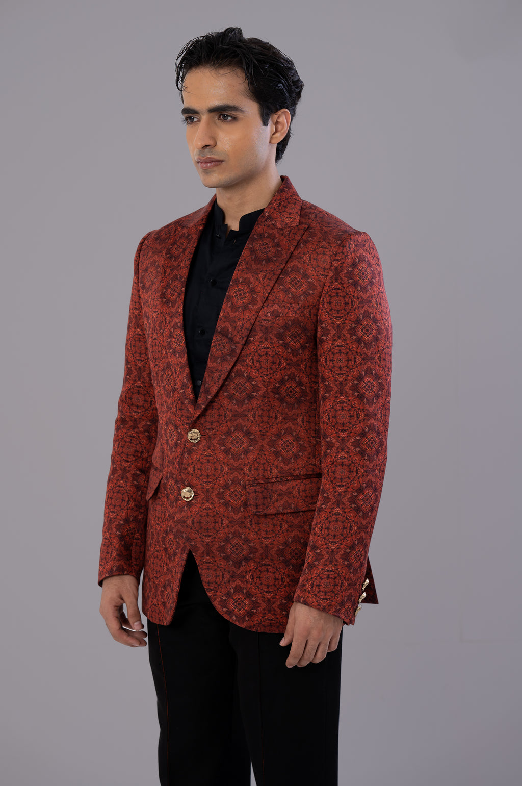 Mystic Rust and Black Pintuck Suit Set