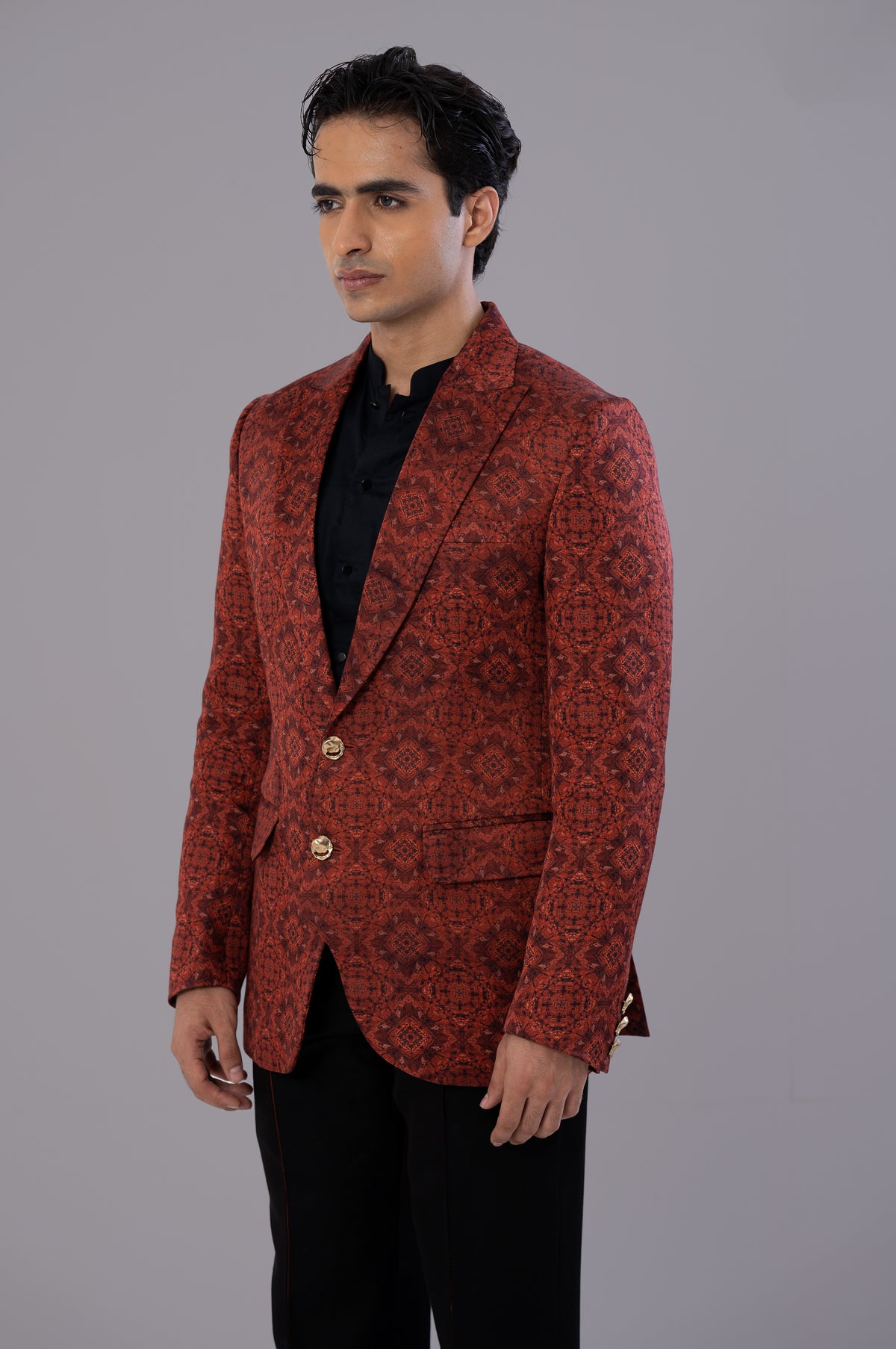 Mystic Rust and Black Pintuck Suit Set