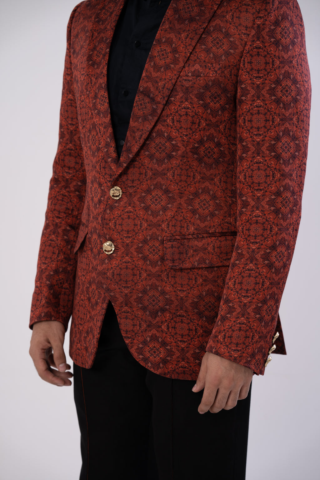 Mystic Rust and Black Pintuck Suit Set