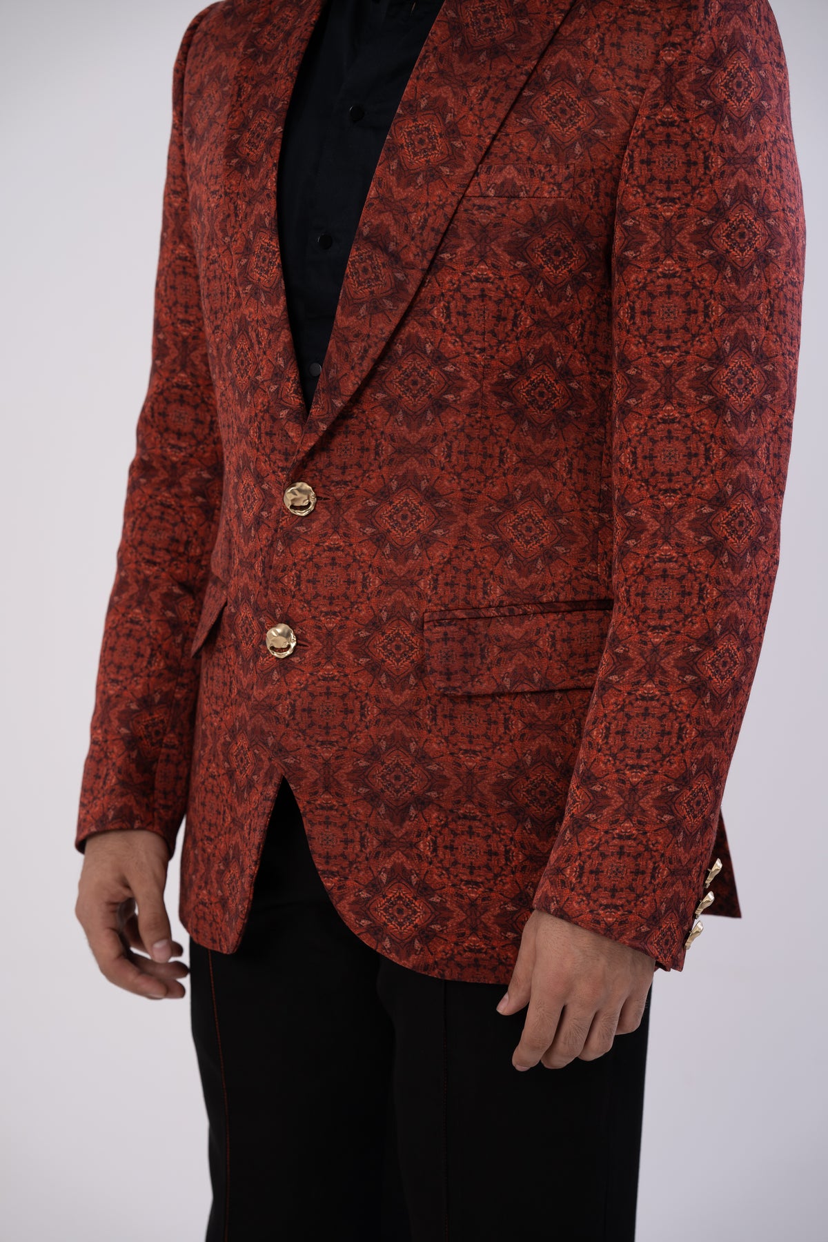 Mystic Rust and Black Pintuck Suit Set