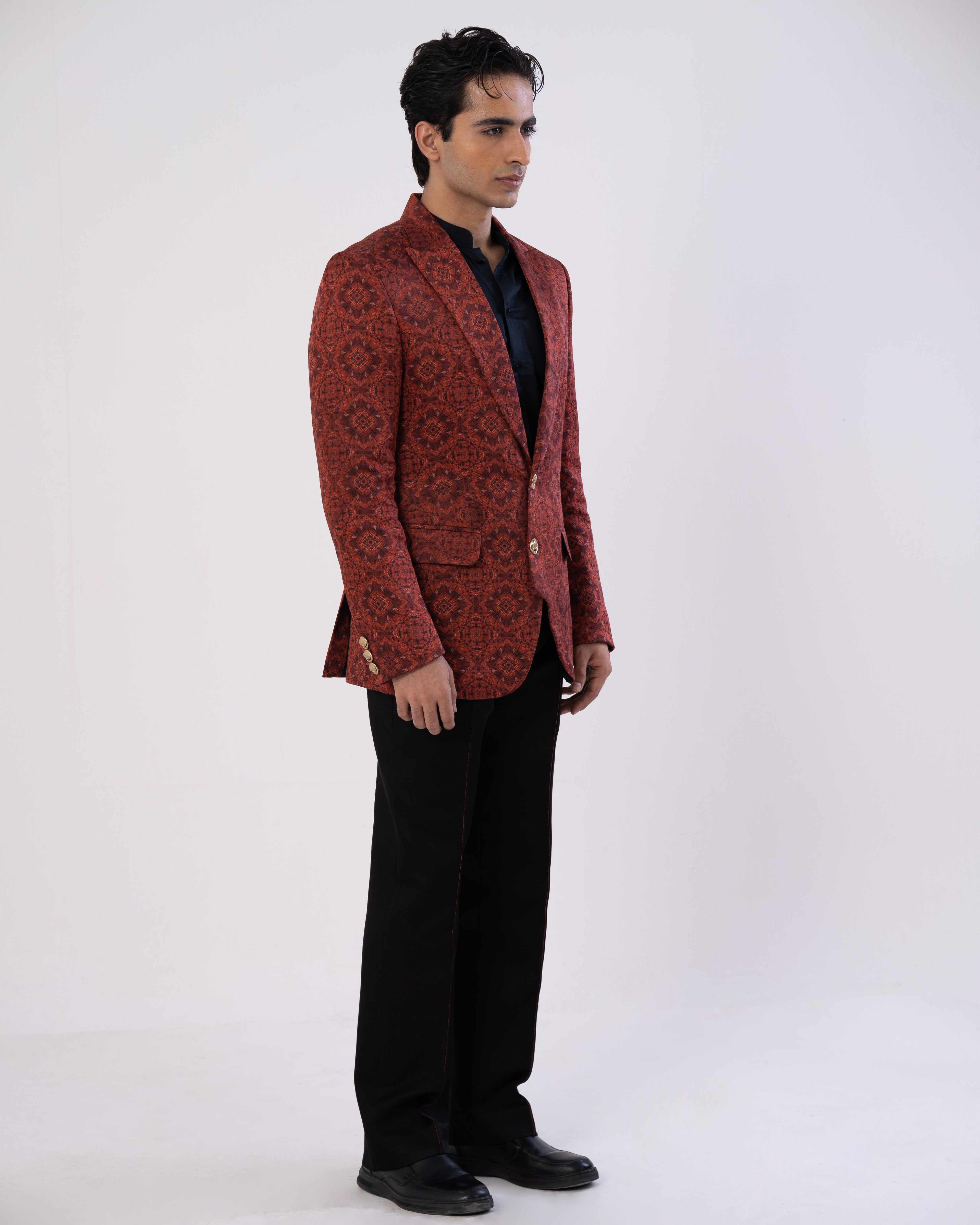 Mystic Rust and Black Pintuck Suit Set
