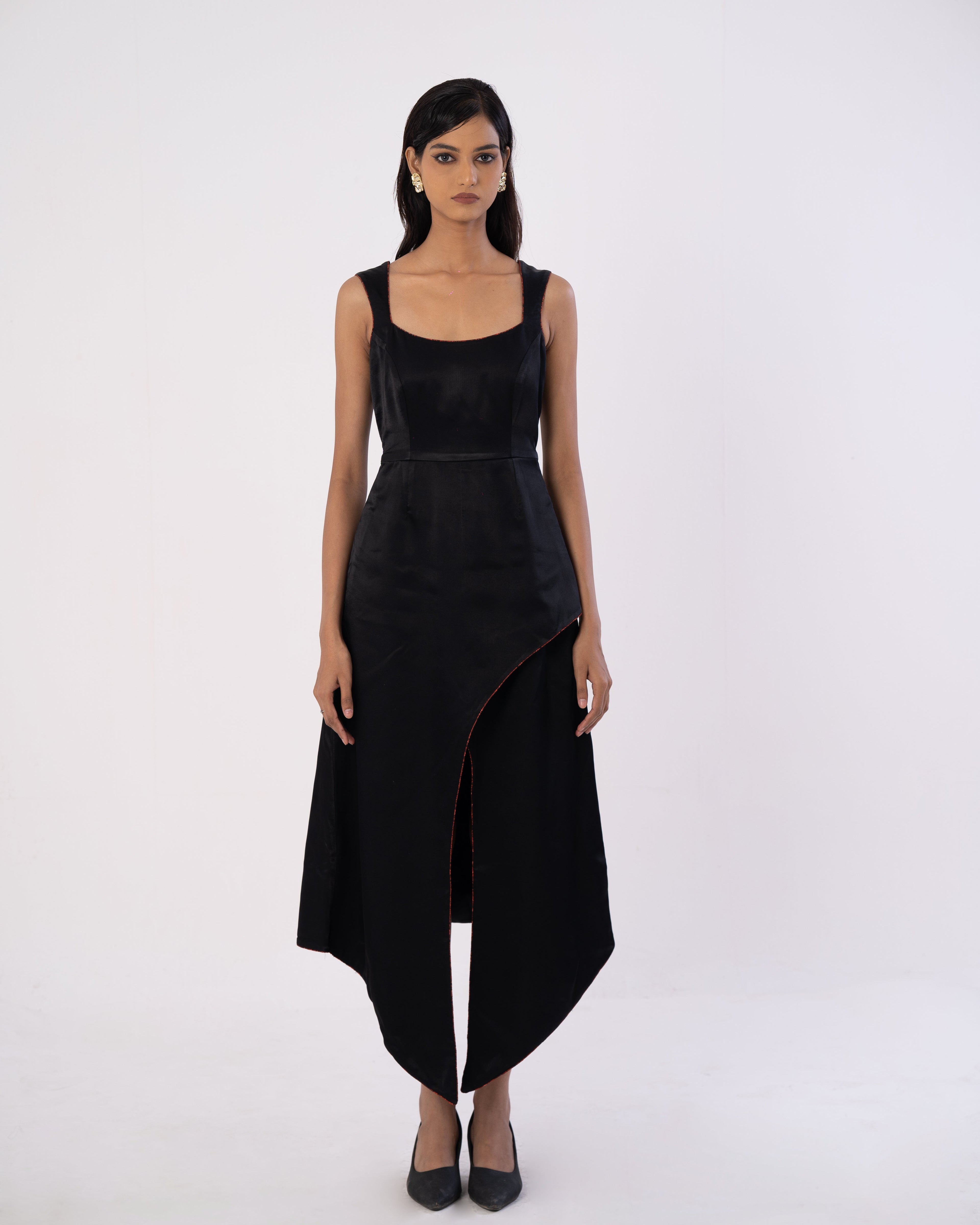Asymmetric Piped Dress