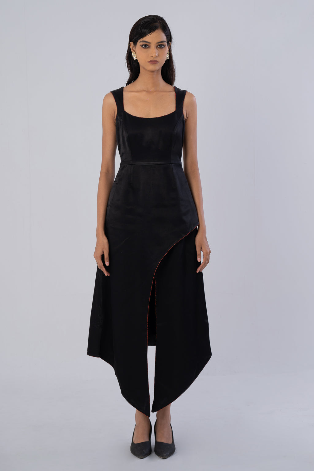 Asymmetric Piped Dress