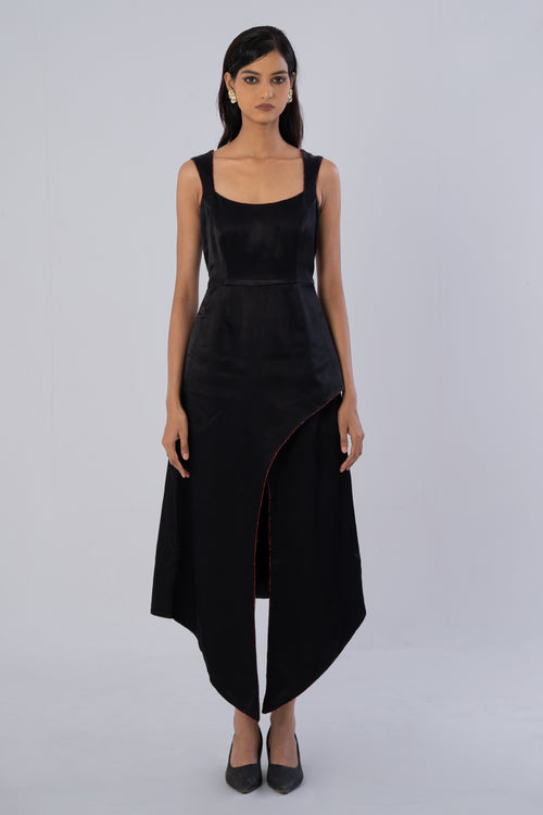 Asymmetric Piped Dress