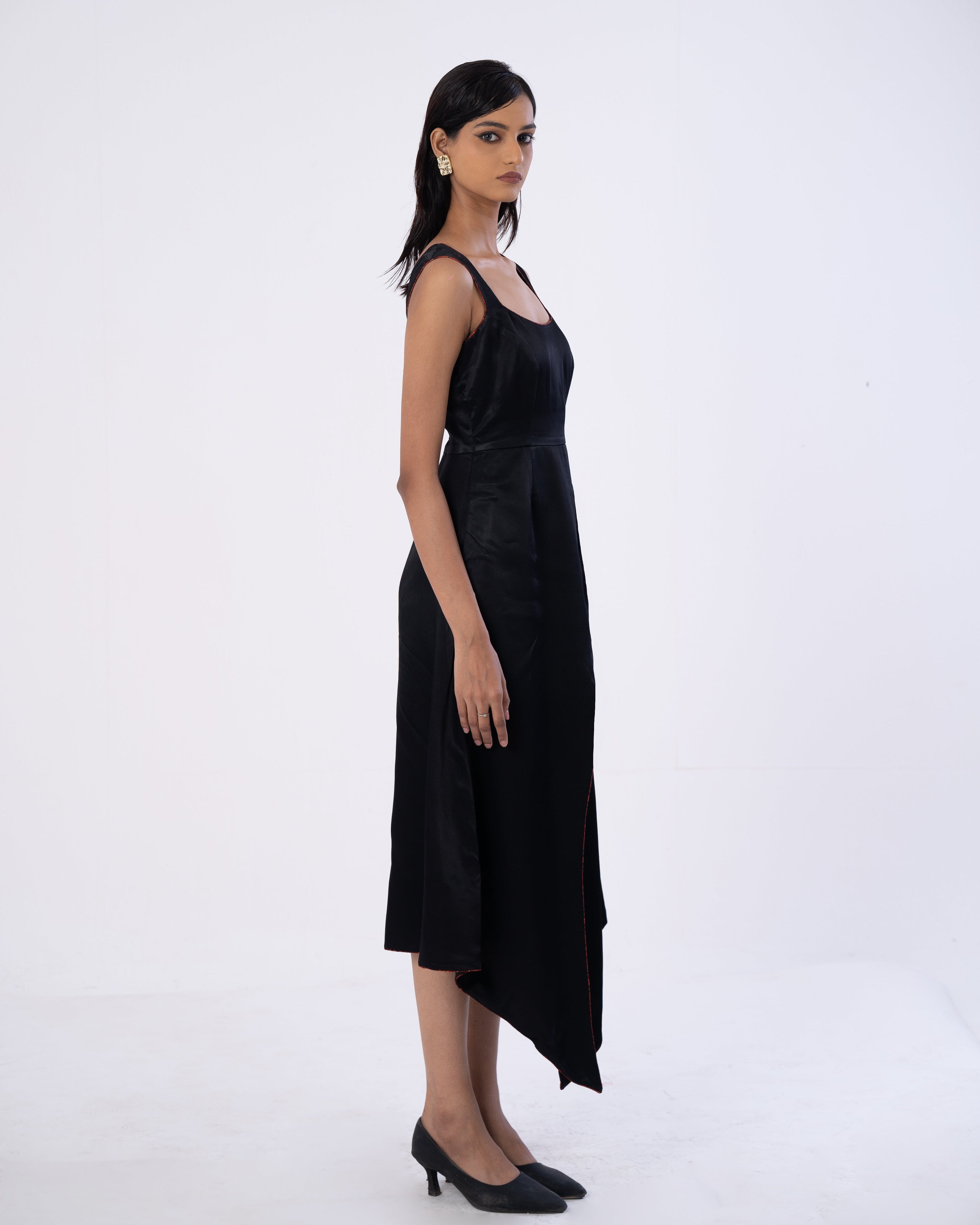 Asymmetric Piped Dress