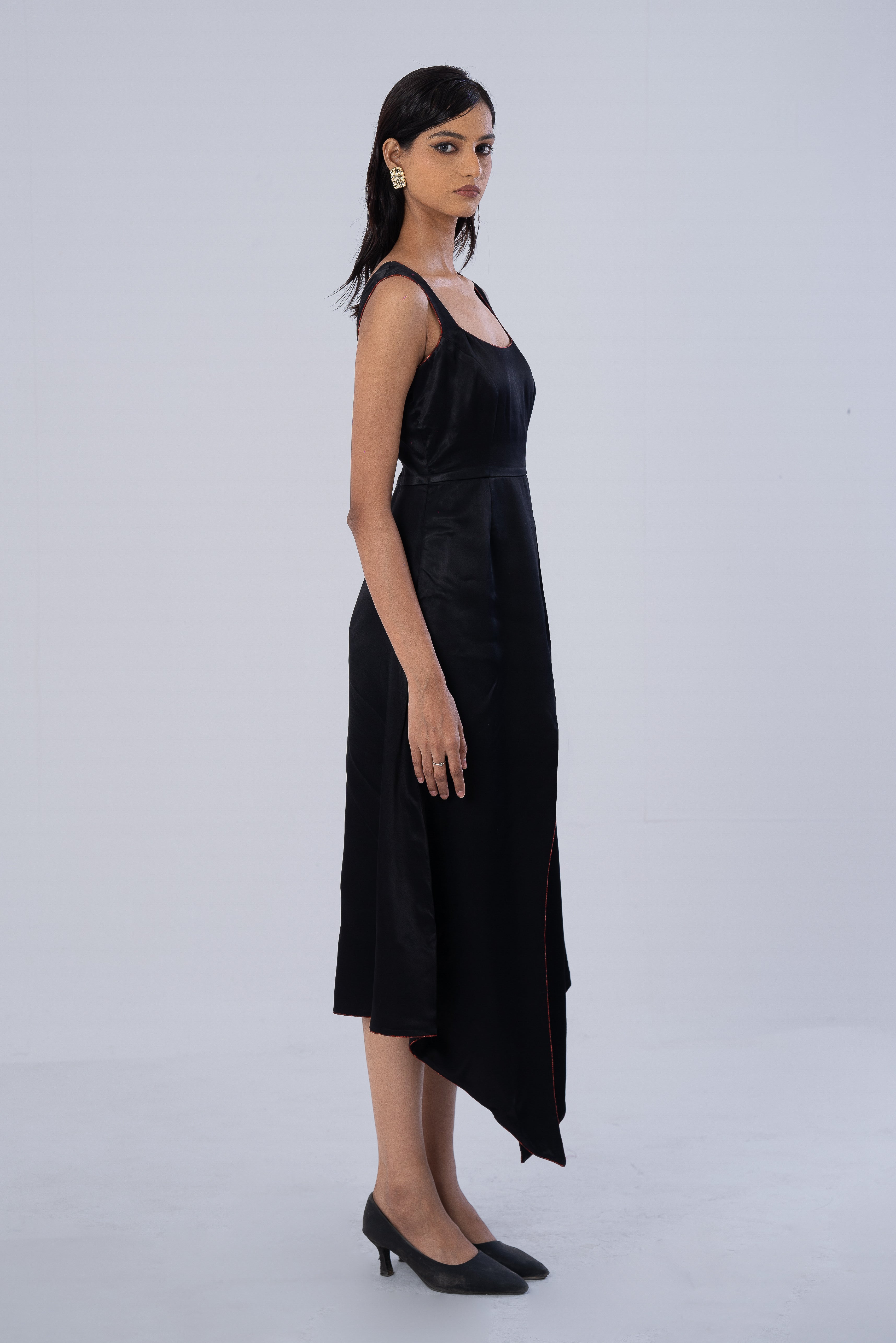 Asymmetric Piped Dress