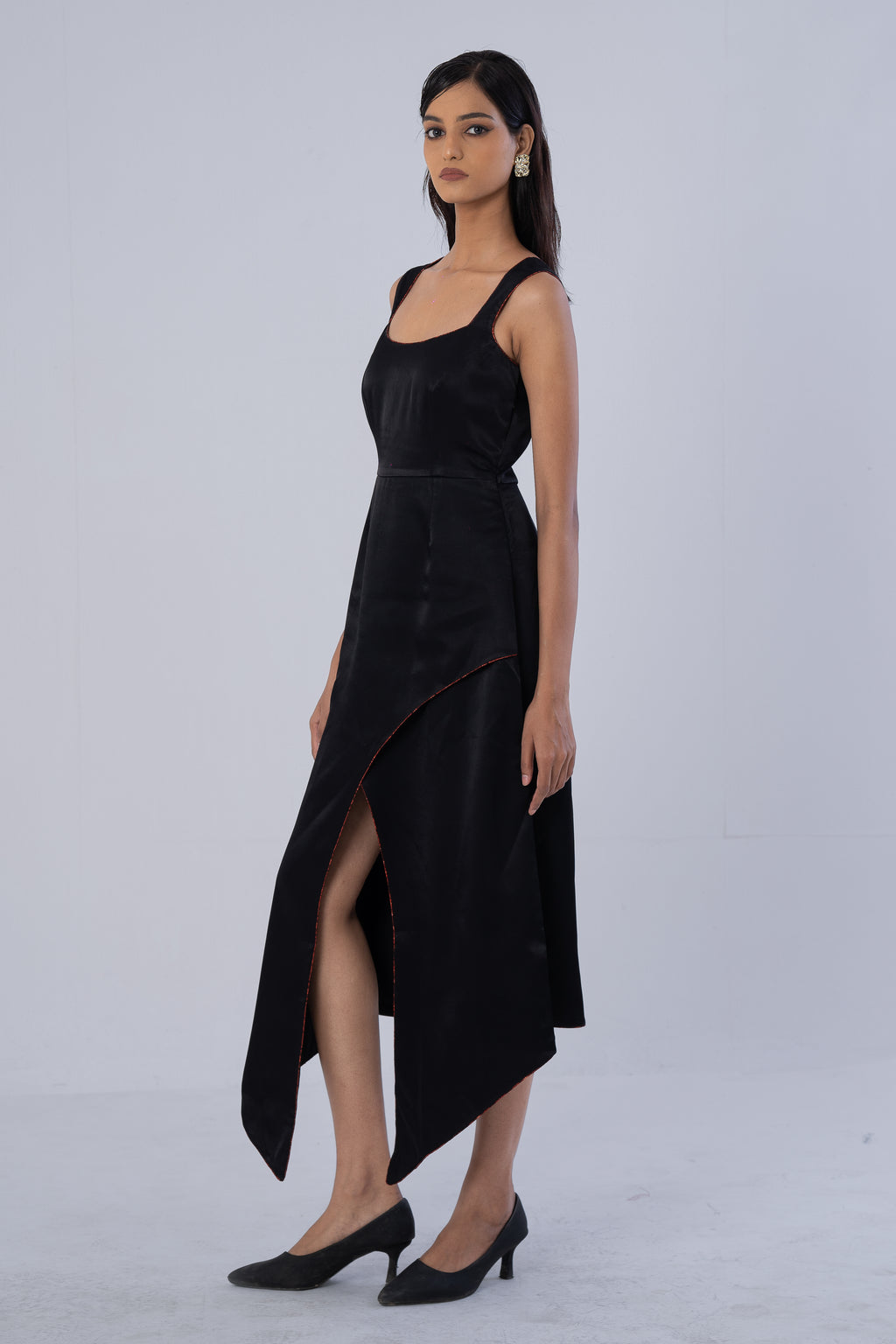 Asymmetric Piped Dress