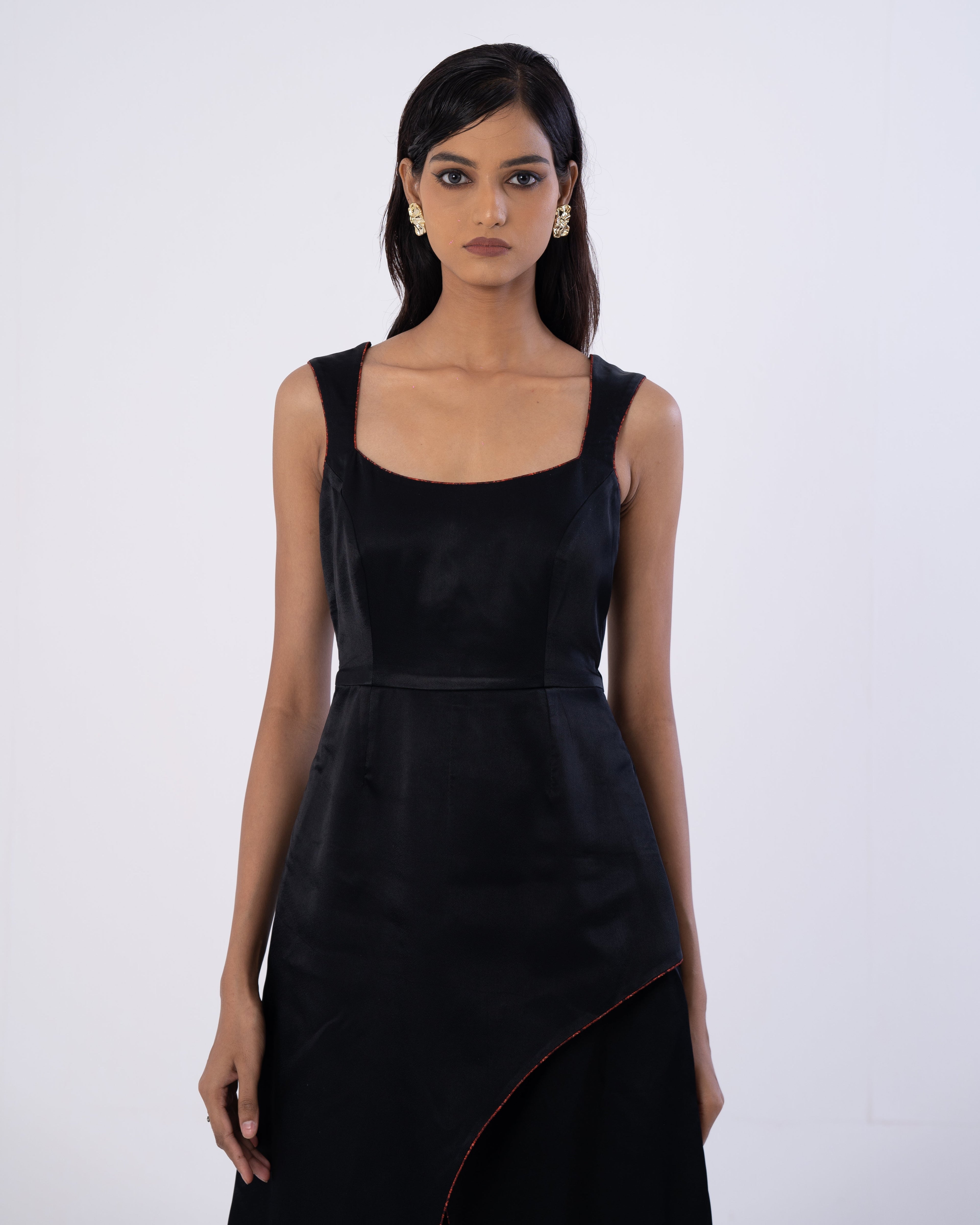 Asymmetric Piped Dress