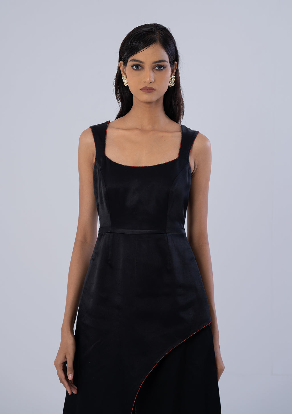 Asymmetric Piped Dress