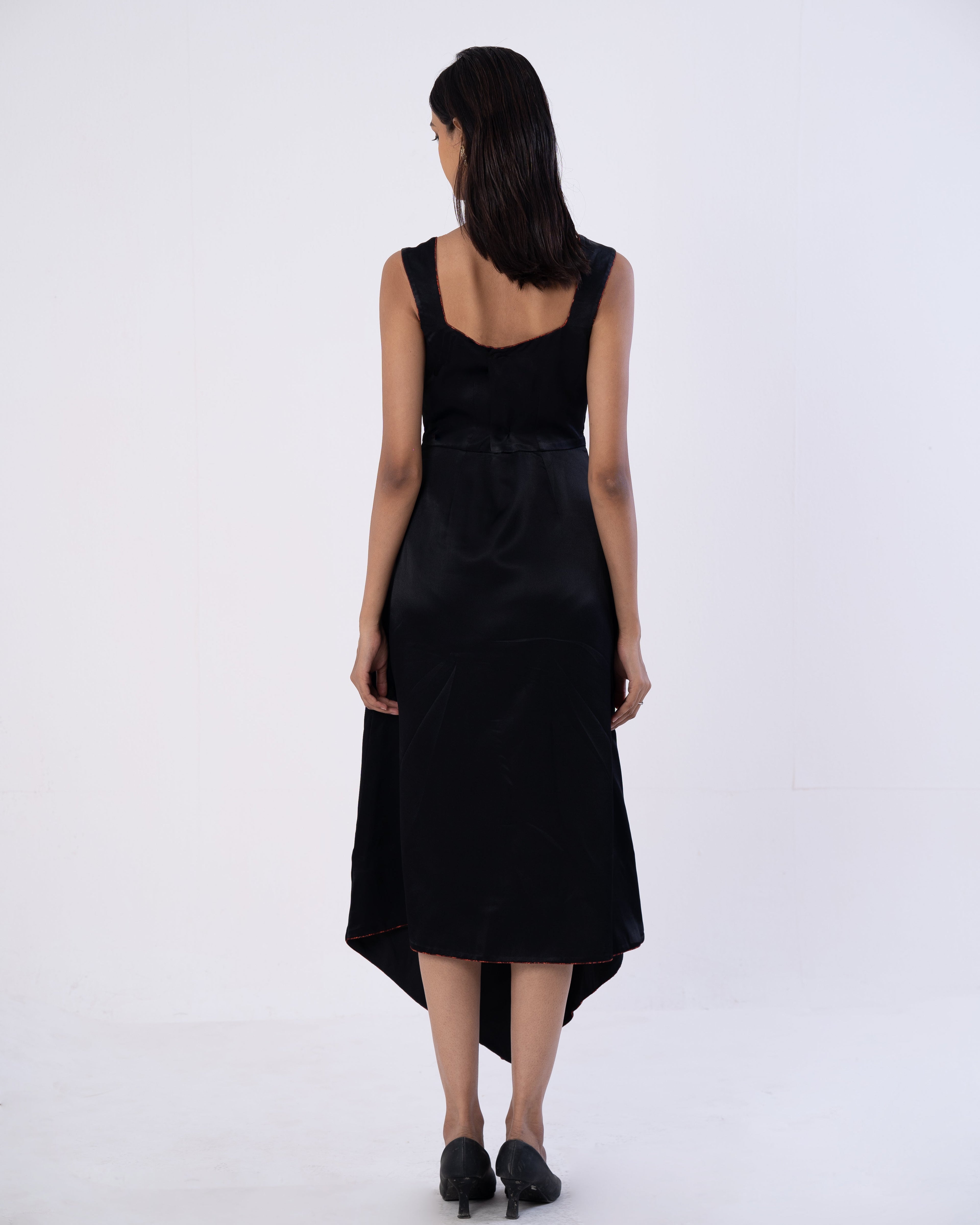Asymmetric Piped Dress