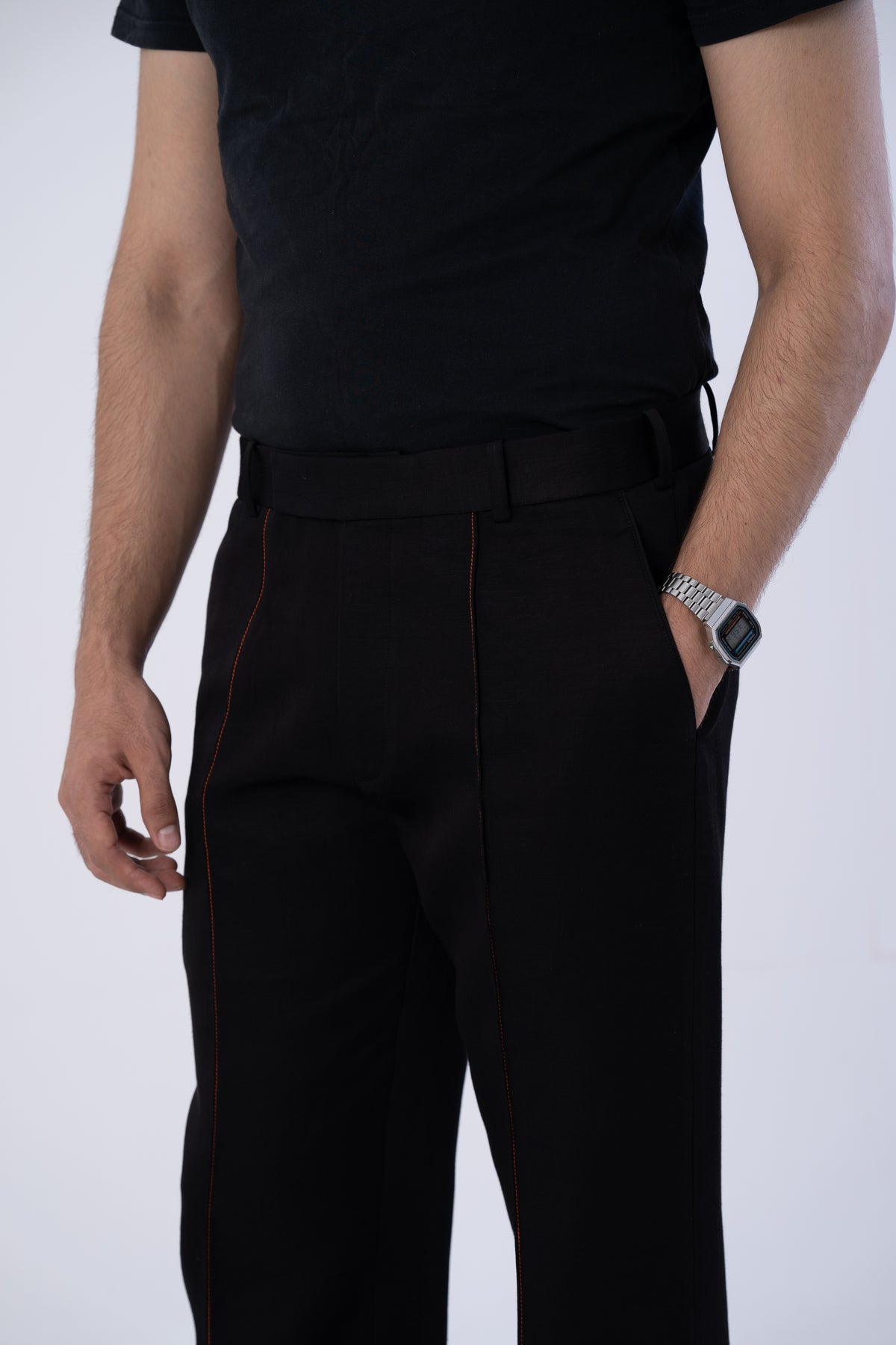 onyx Pintuck Tailored Trousers