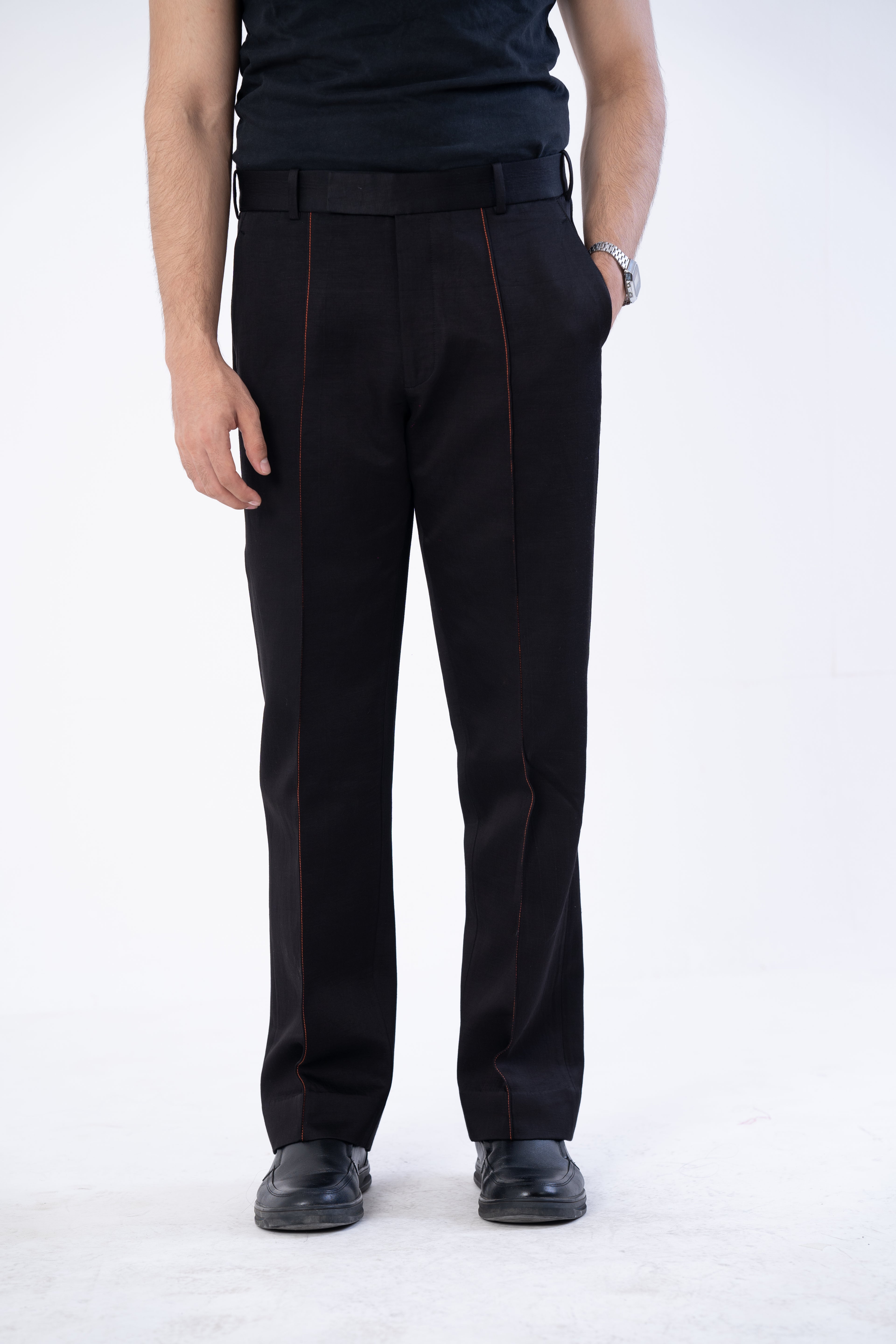 onyx Pintuck Tailored Trousers