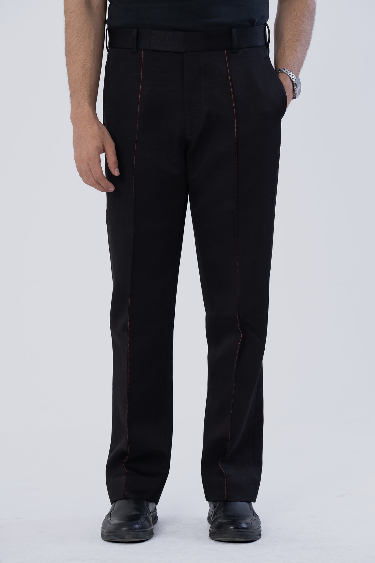 onyx Pintuck Tailored Trousers