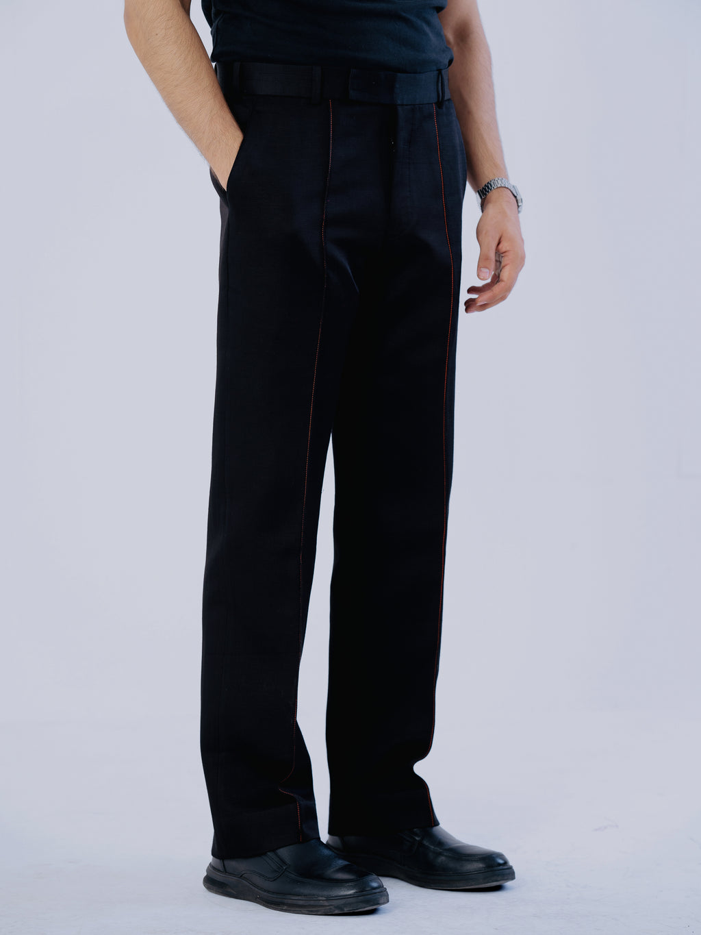 onyx Pintuck Tailored Trousers