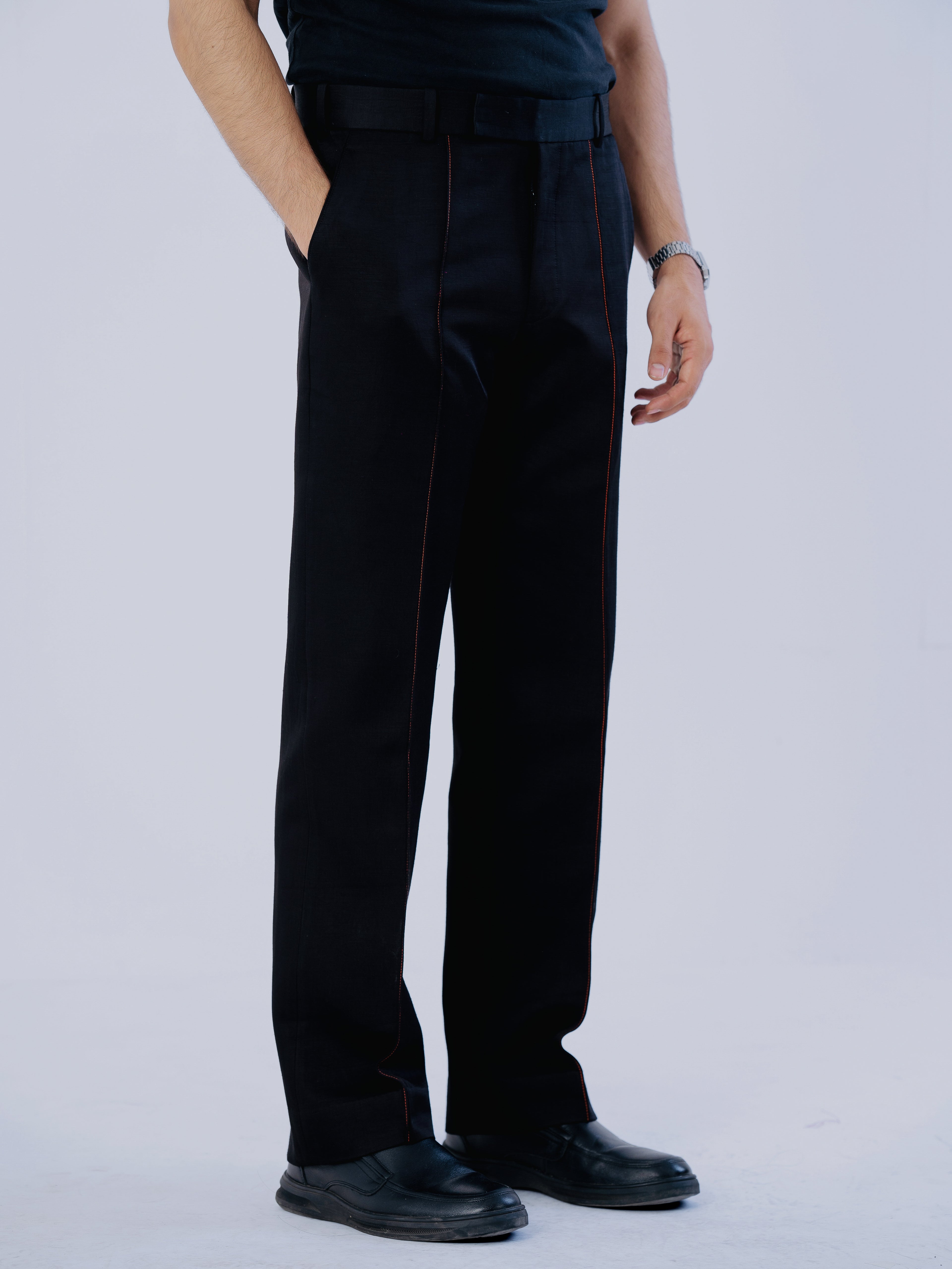 onyx Pintuck Tailored Trousers