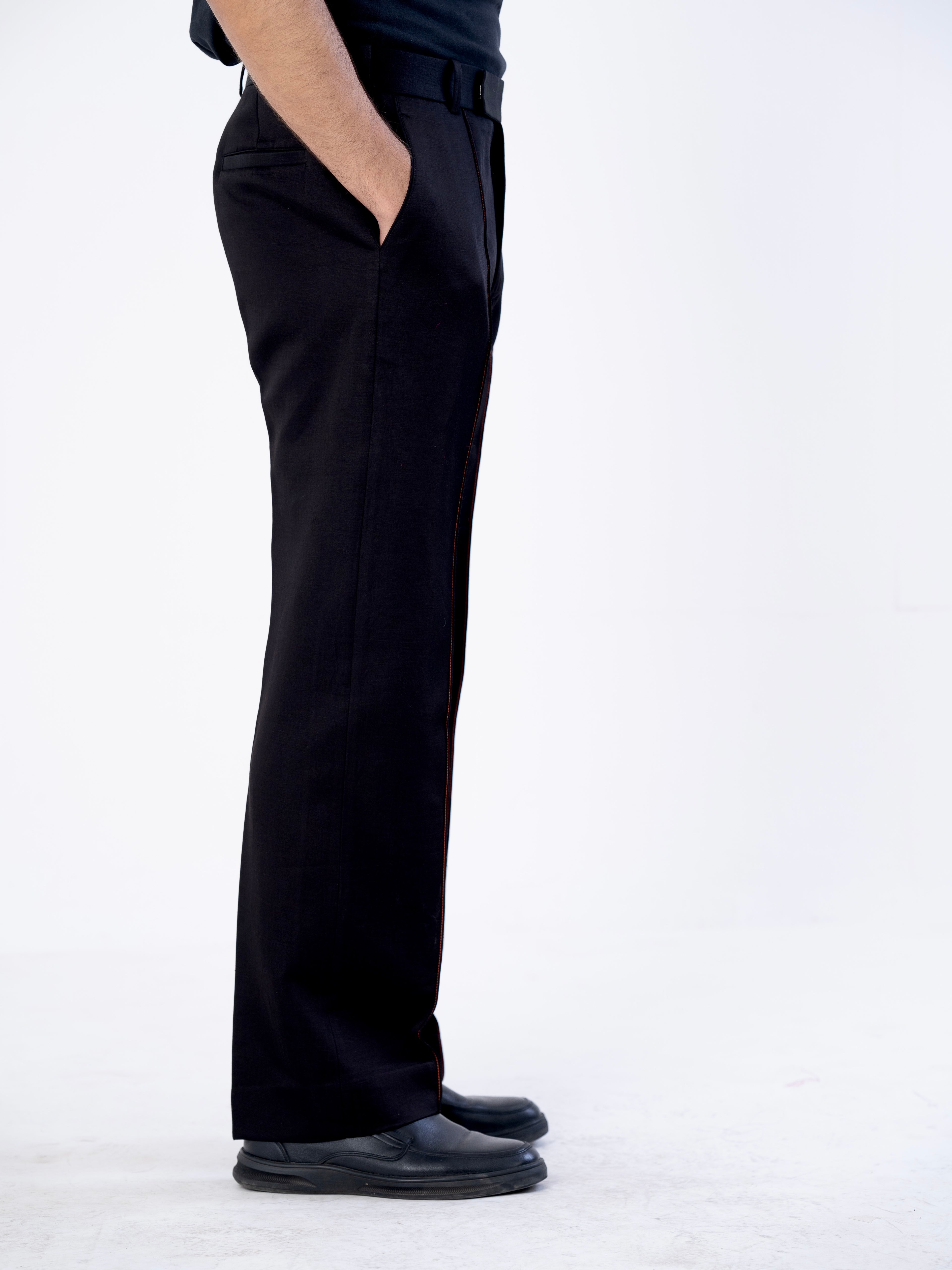 onyx Pintuck Tailored Trousers