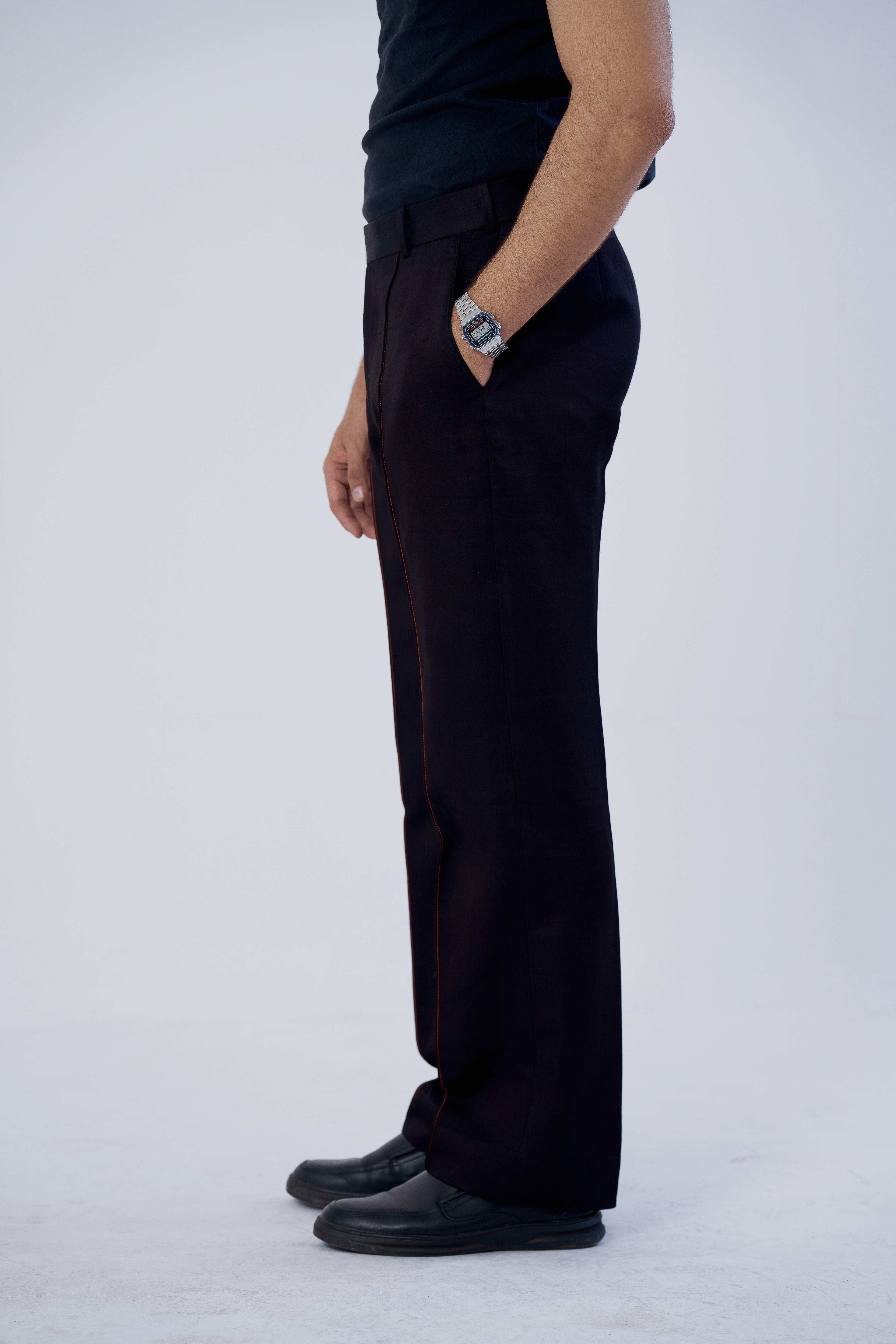 onyx Pintuck Tailored Trousers
