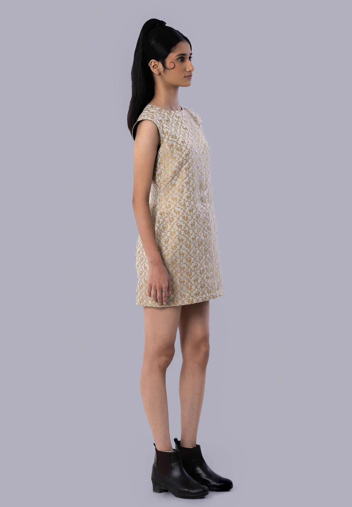 Silk Brocade Bodycon Dress