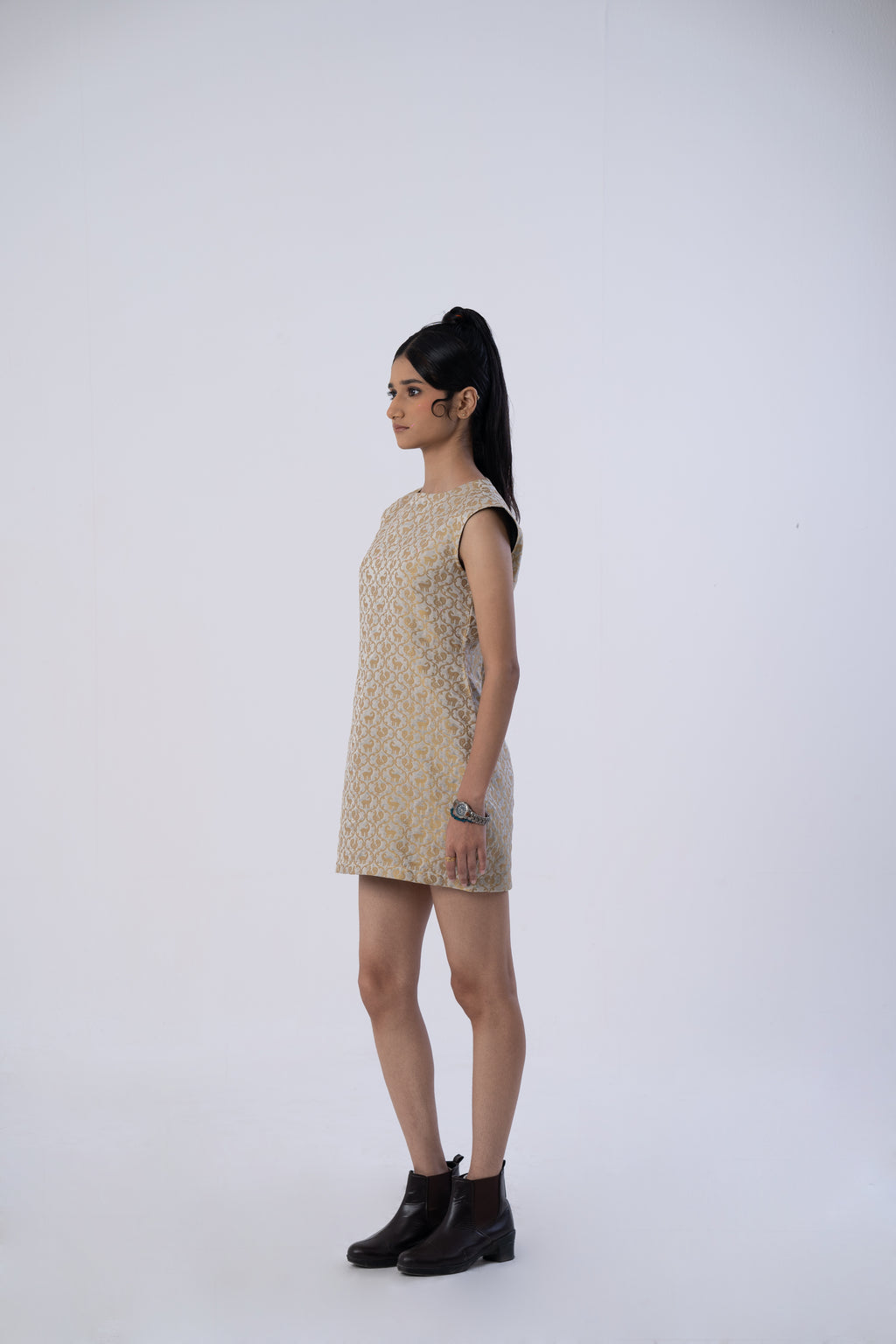 Silk Brocade Bodycon Dress