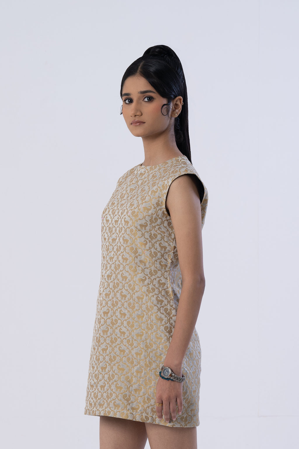 Silk Brocade Bodycon Dress