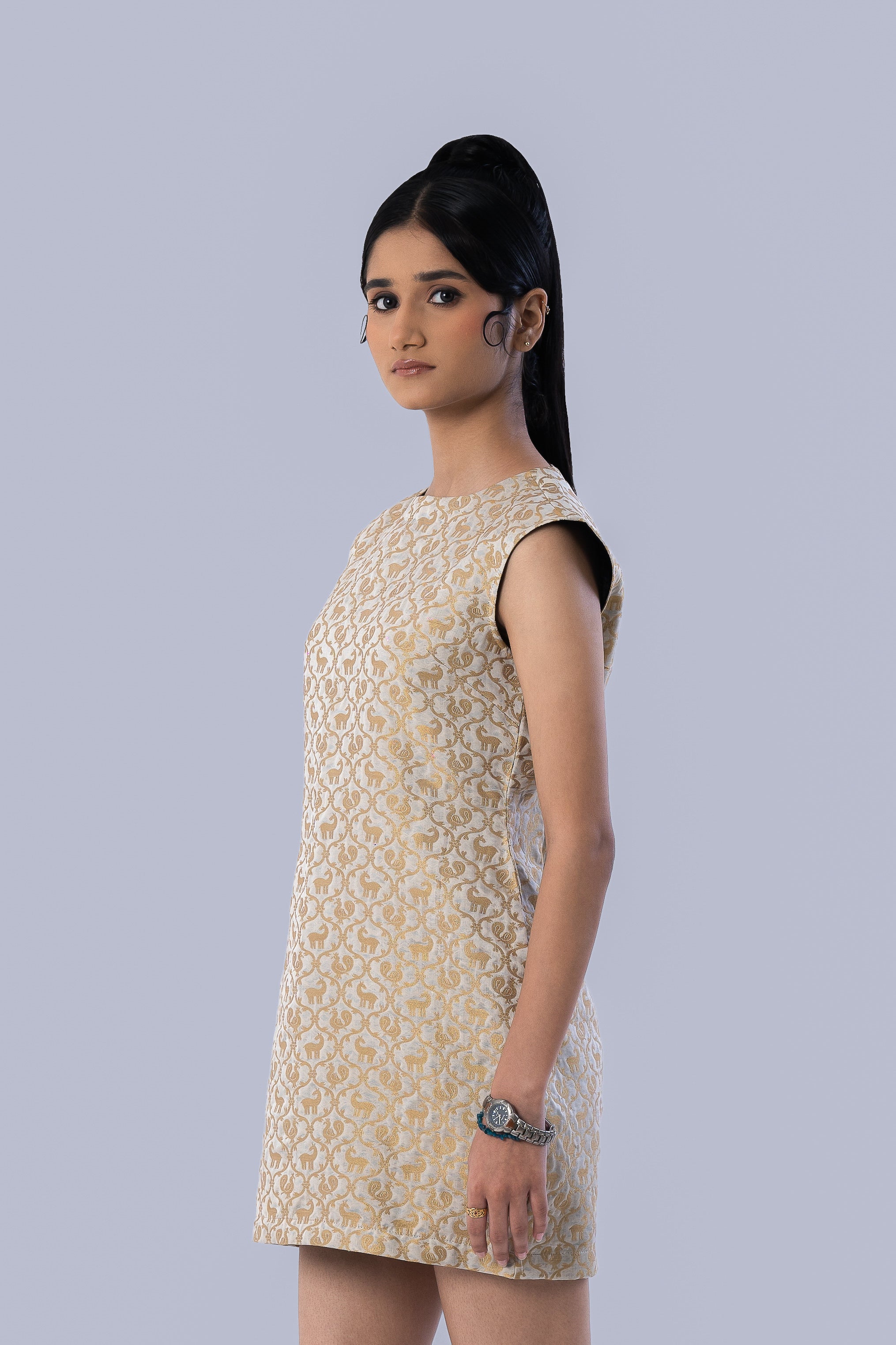 Silk Brocade Bodycon Dress