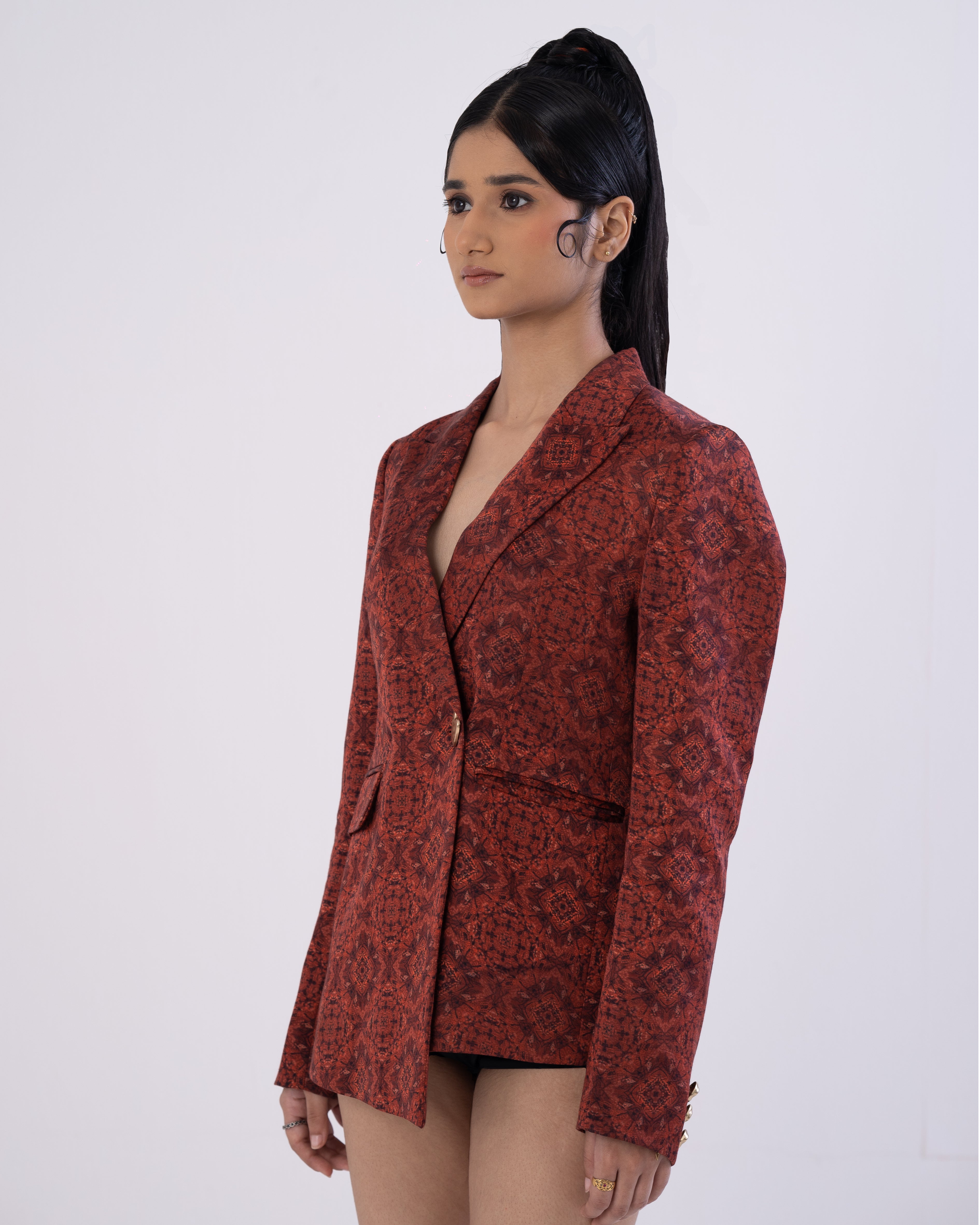 Mystic-rust Asymmetric Pantsuit