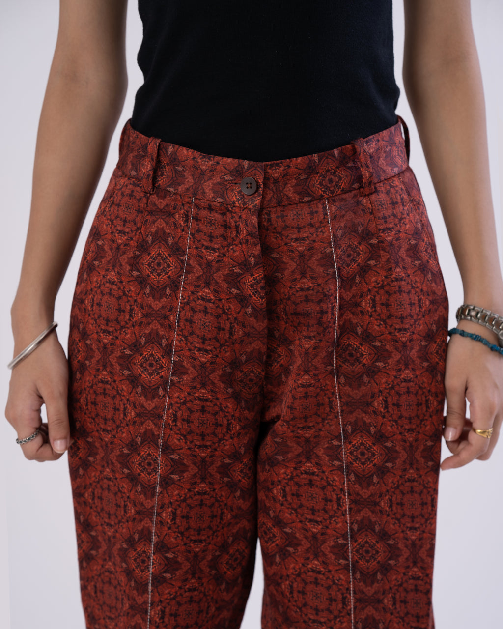 Mystic-Rust Pintuck Pants