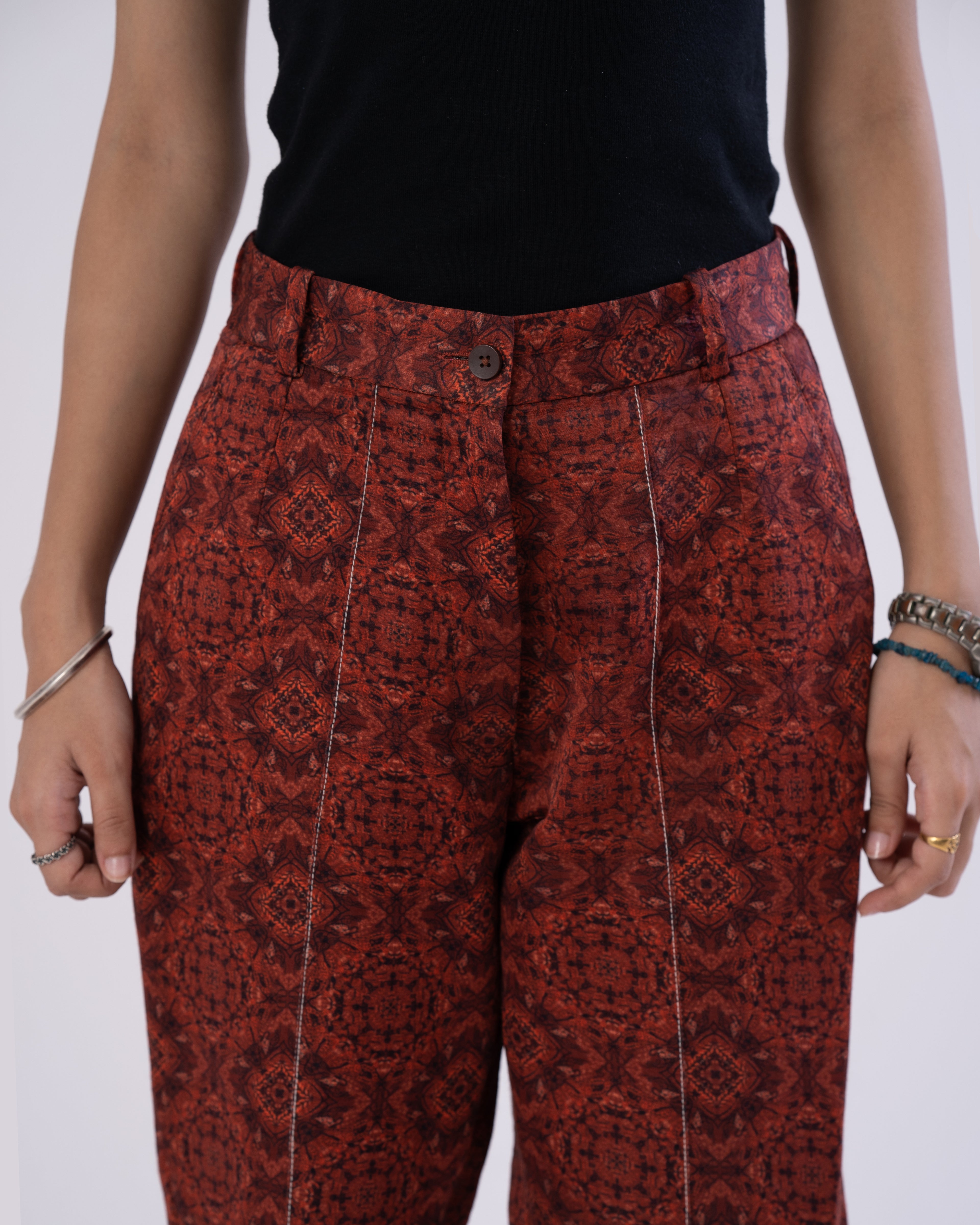 Mystic-Rust Pintuck Pants