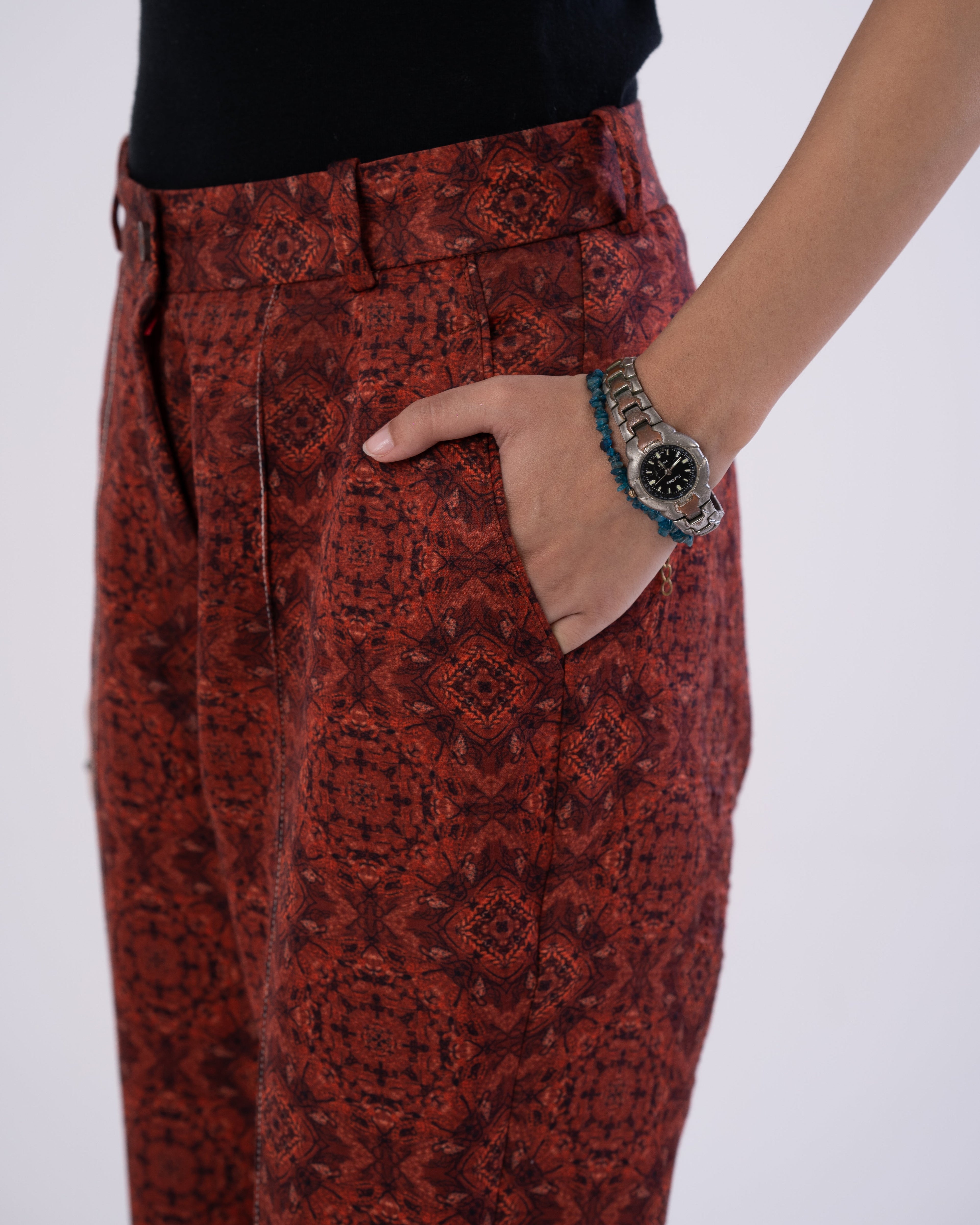 Mystic-Rust Pintuck Pants