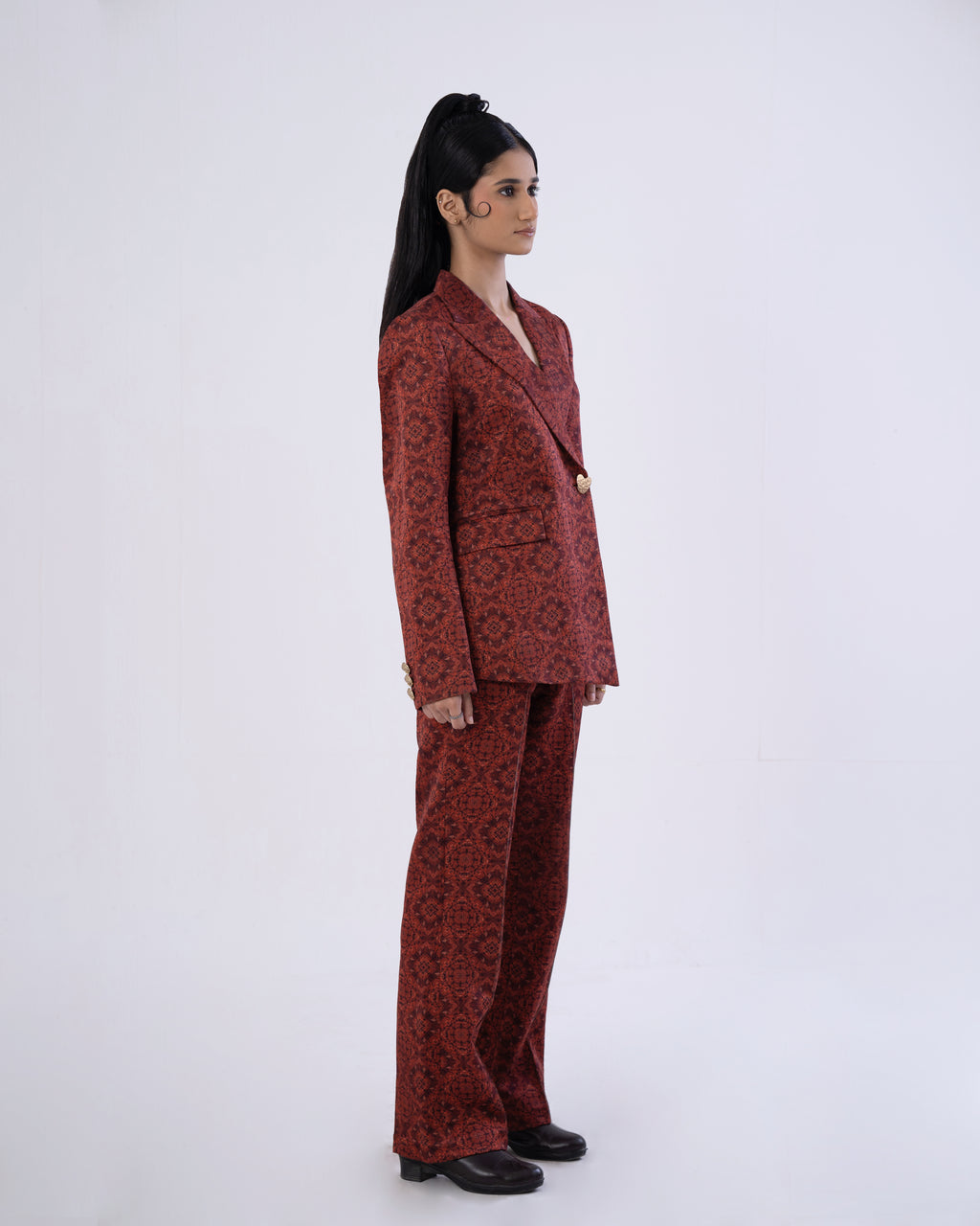 Mystic-Rust Pintuck Pants