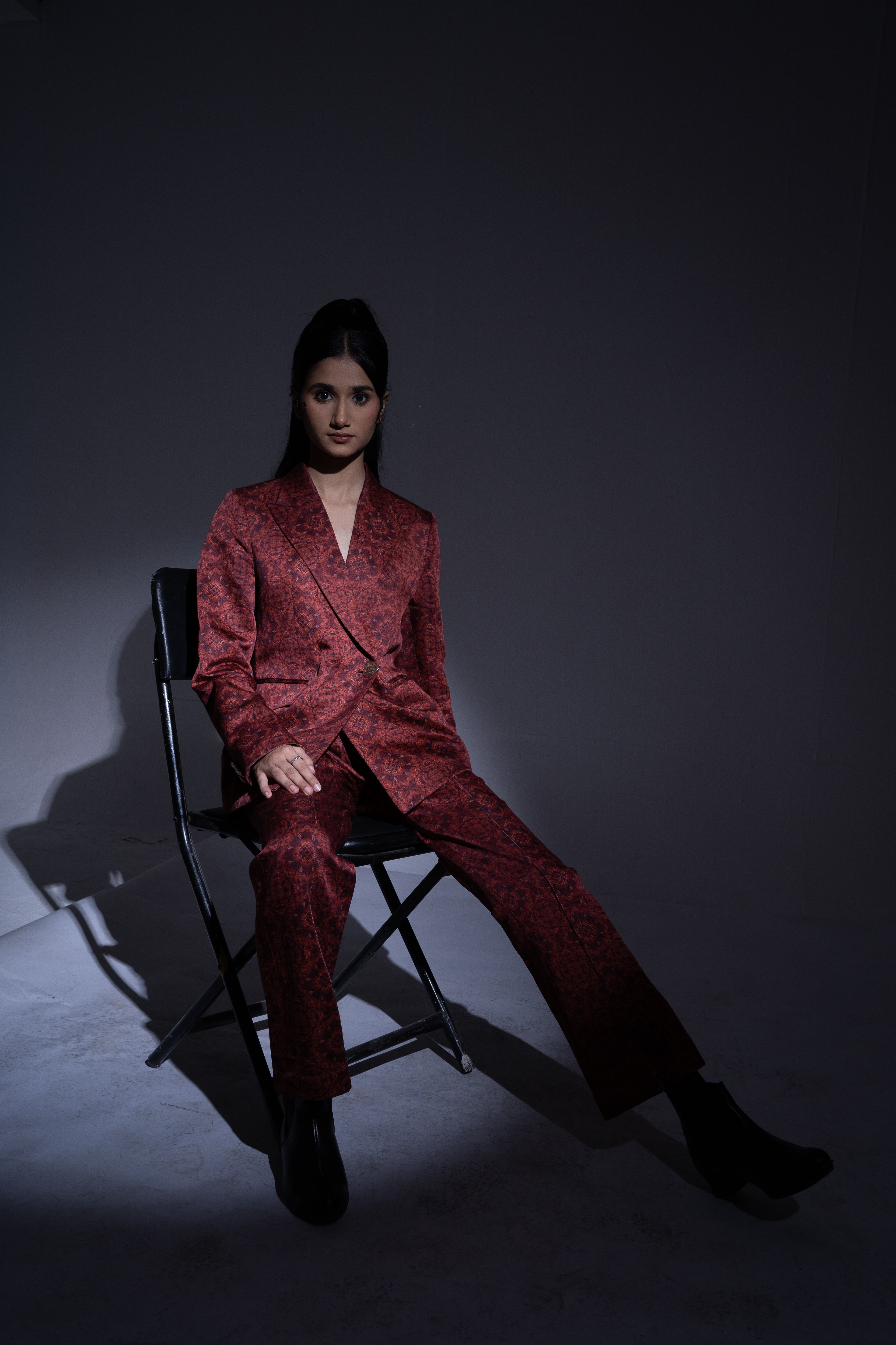 Mystic-rust Asymmetric Pantsuit