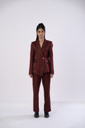 Asymmetric Mahogany Pantsuit