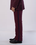 Wine Side-Stripe Tailored Pants