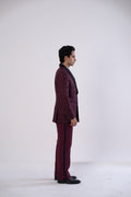 Wine Side-Stripe Tailored Pants
