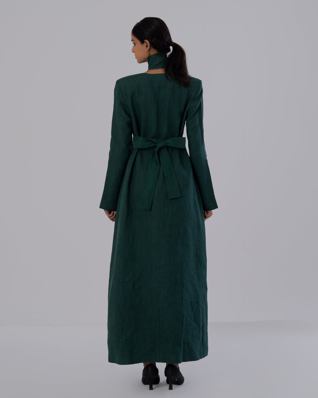 Green Tailored Trench Dress