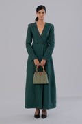 Green Tailored Trench Dress