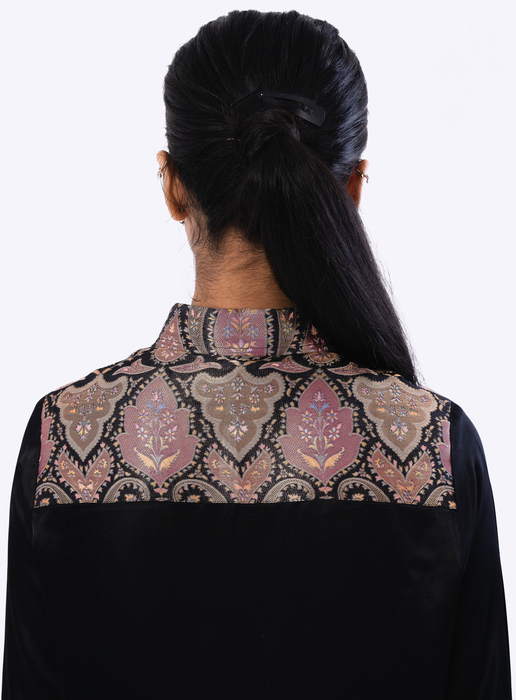 Brocade Accent Tailored Shirt Dress