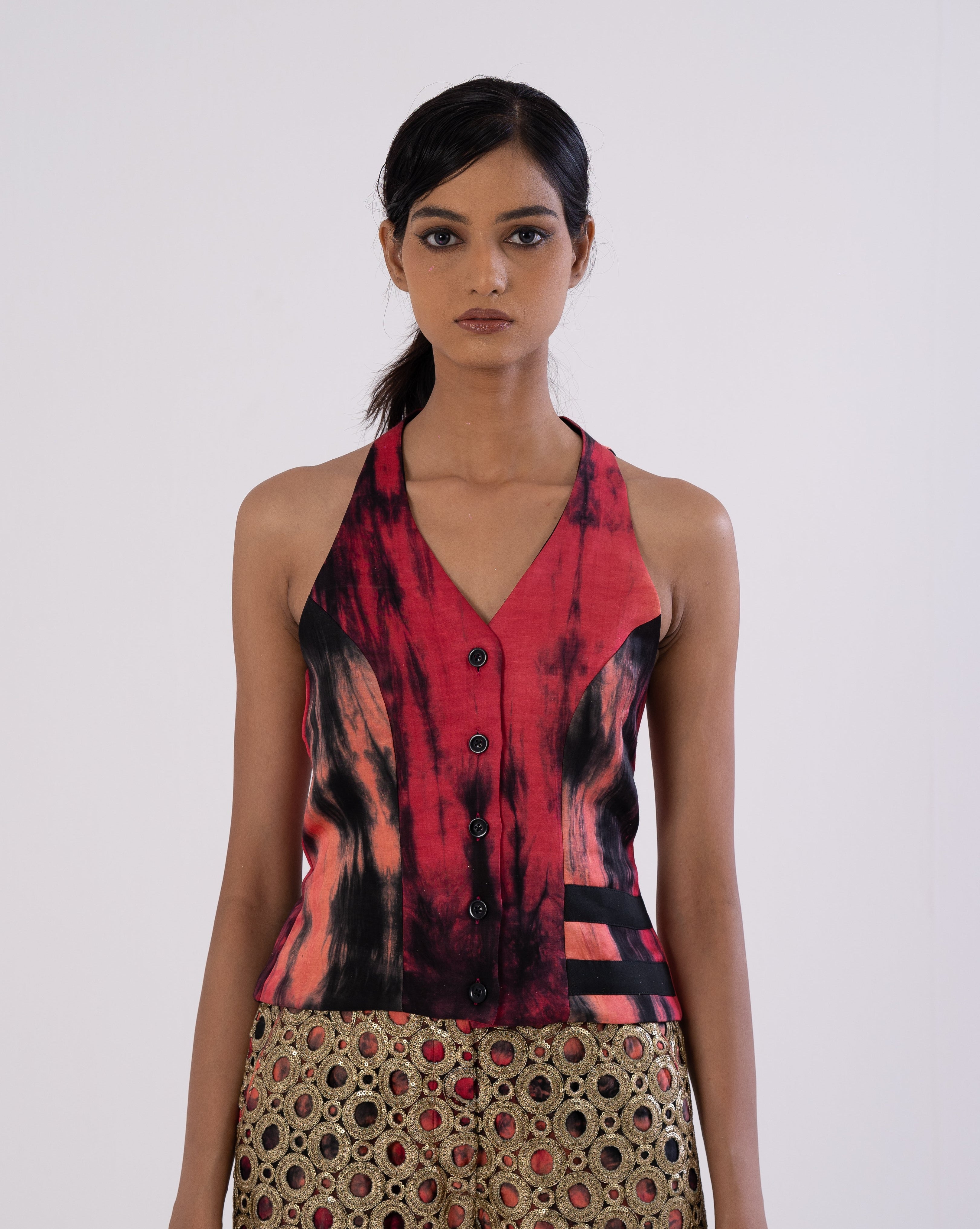 Tie-Dye Tailored Vest