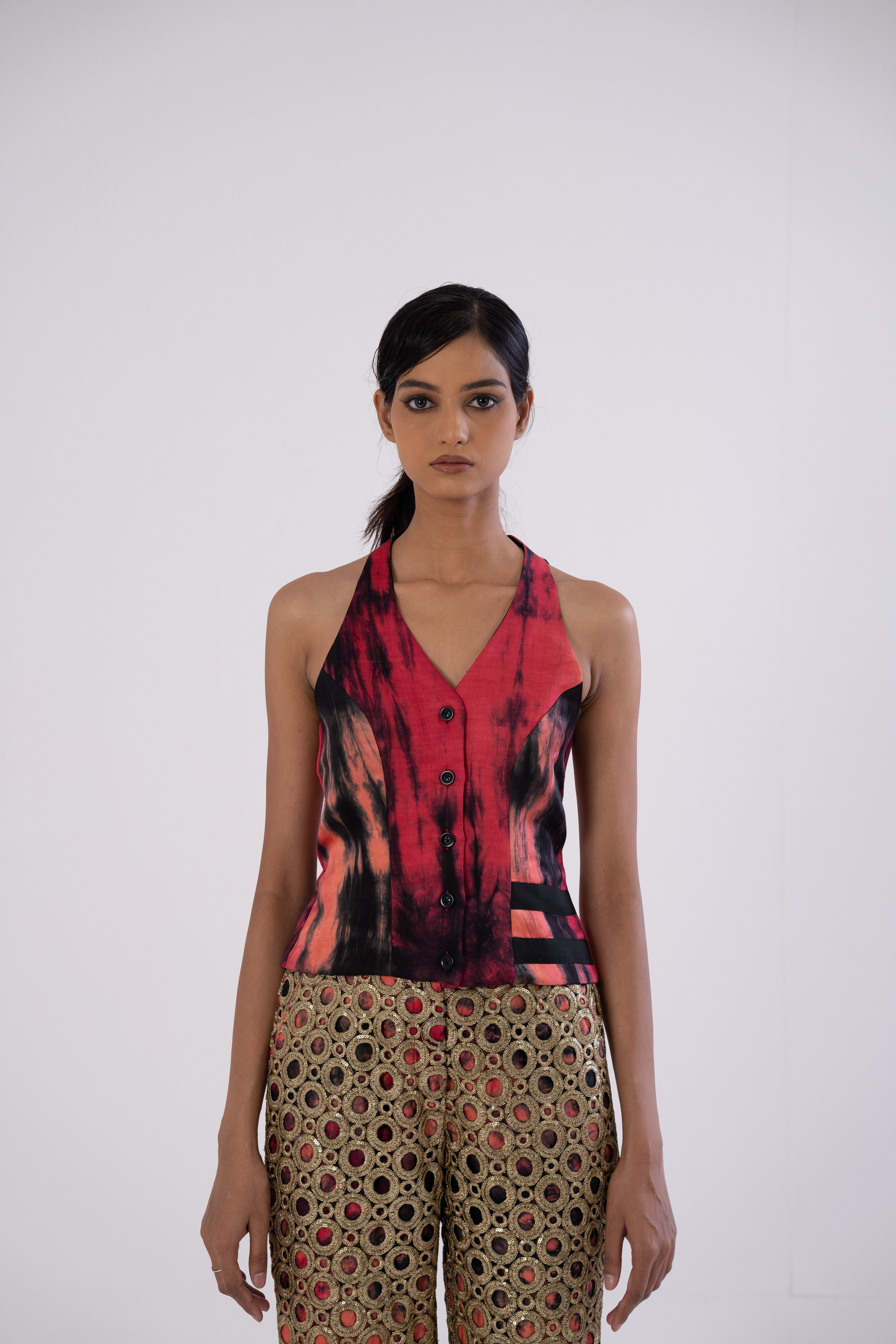 Tie-Dye Tailored Vest