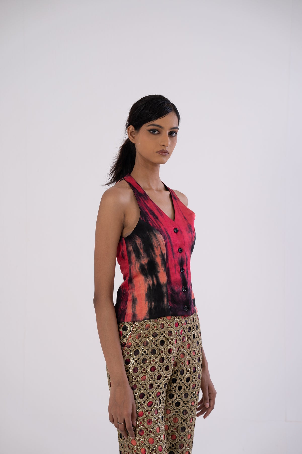 Tie-Dye Tailored Vest