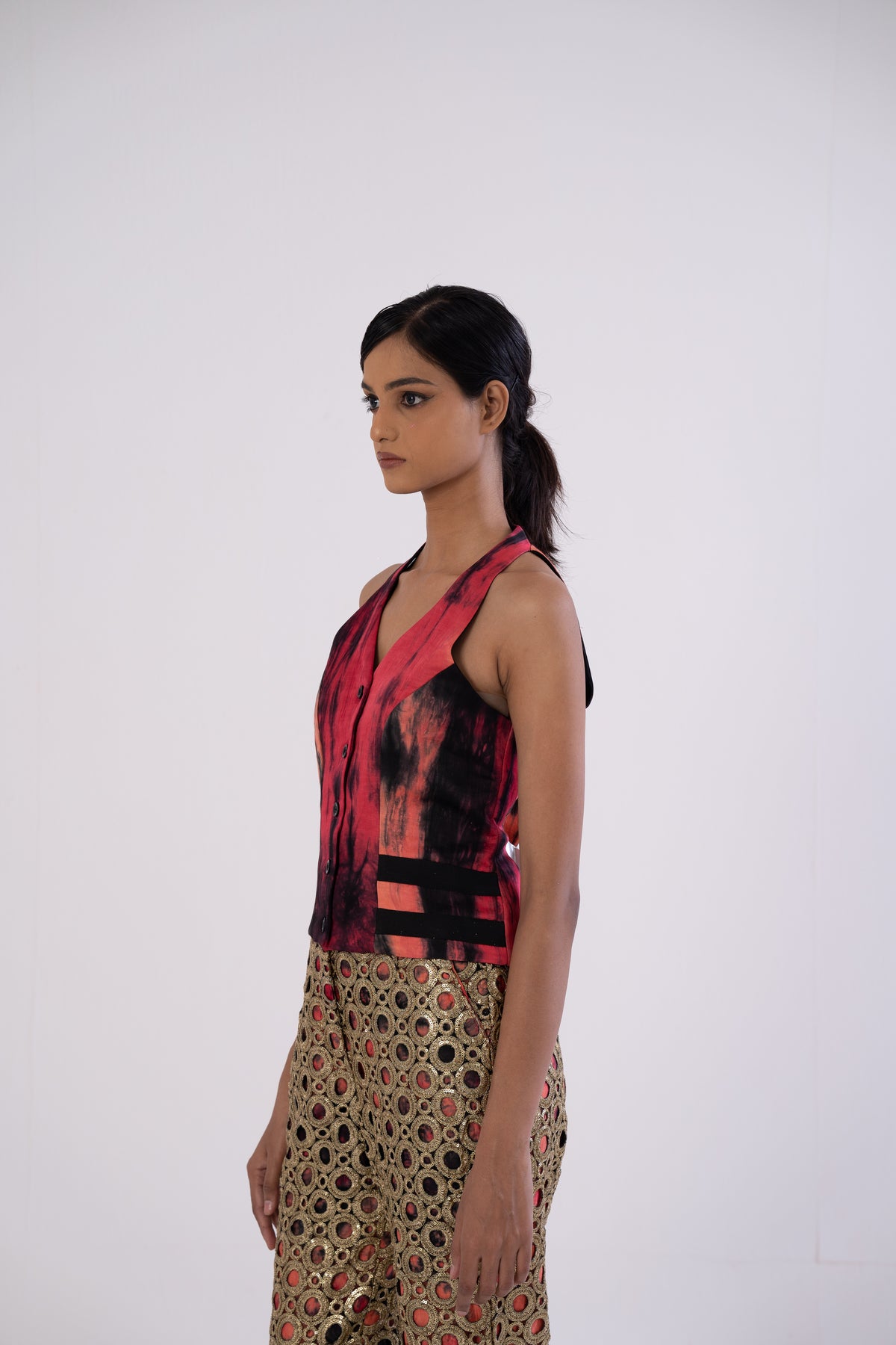 Tie-Dye Tailored Vest